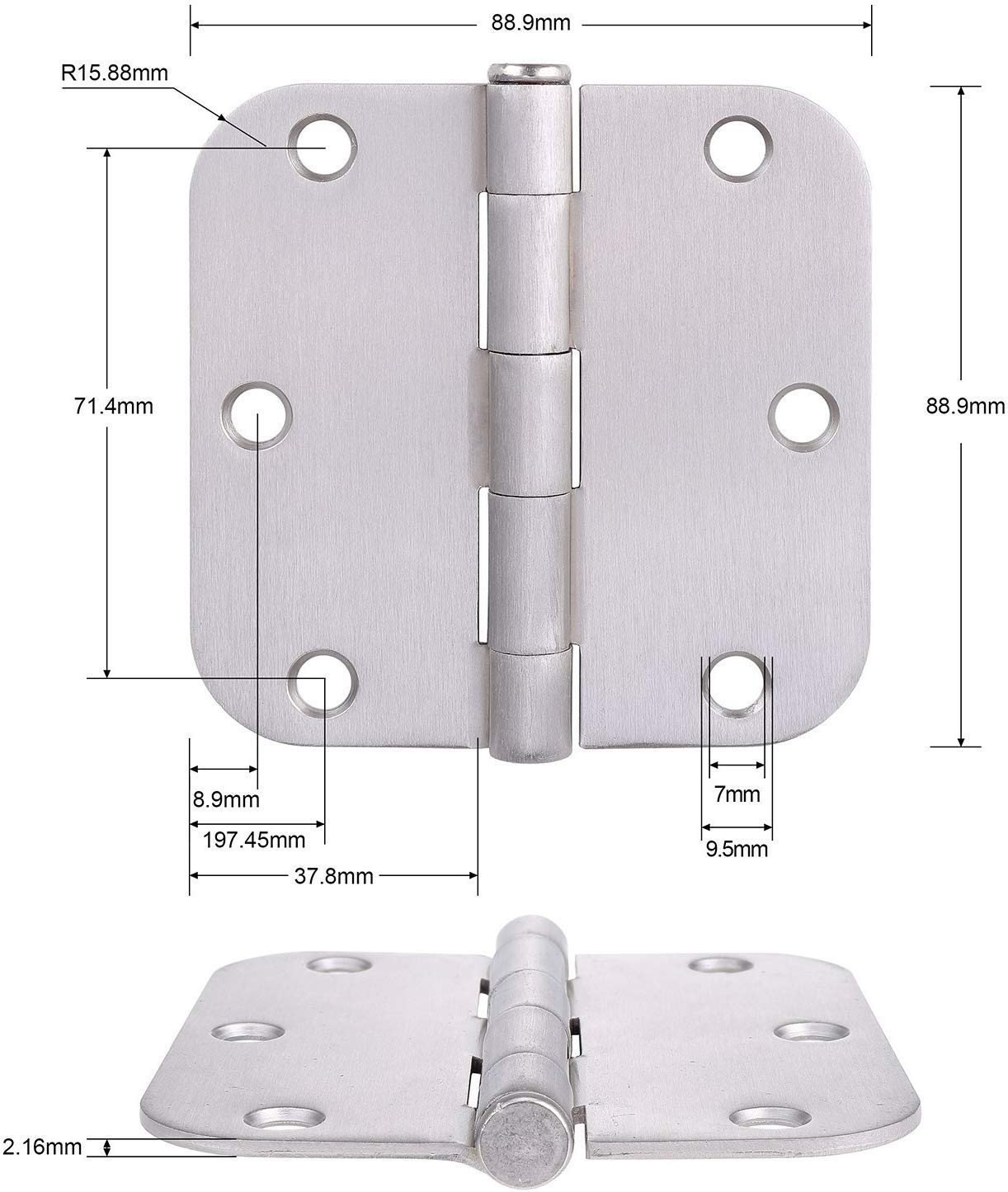 Bisagra Para Puerta De 3 1/2 Pulgadas, Paquete De 18 Bisagra | Meses