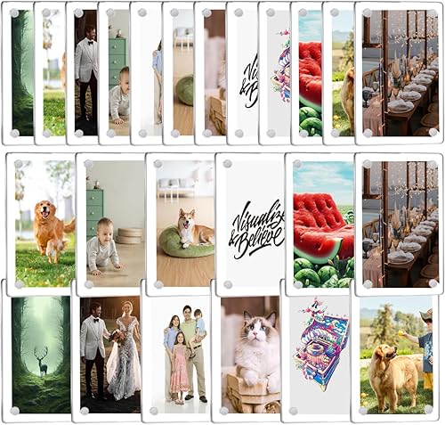 24 portarretratos con imán acrílico para nevera, marco magnético de doble cara, mini marco transparente para Fujifilm Instax, 2.36 x 3.54 pulgadas