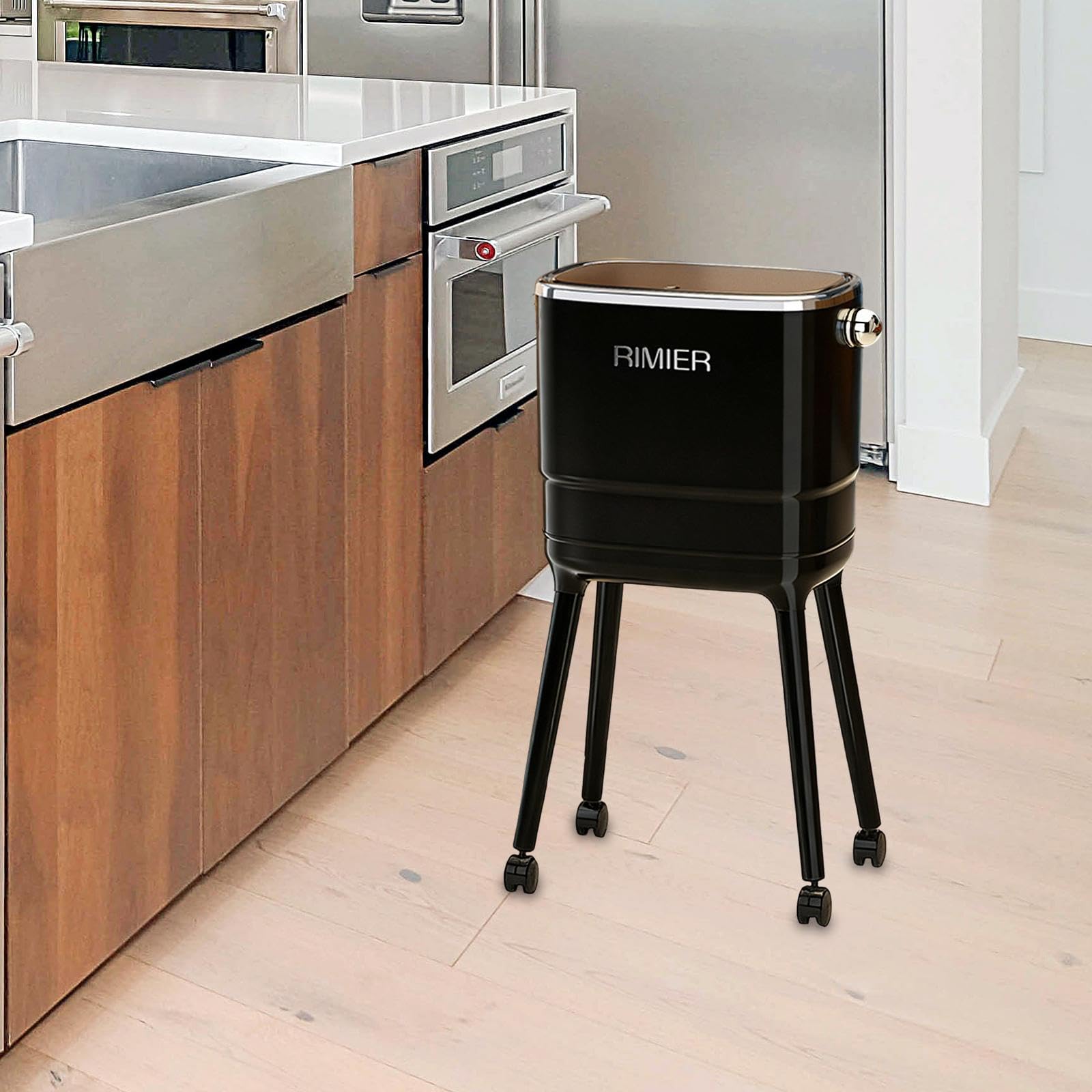 MagiDeal Papelera Minimalista y Resistente con Patas para Cocina, Oficina, baño, Aseo y Dormitorio, Negro