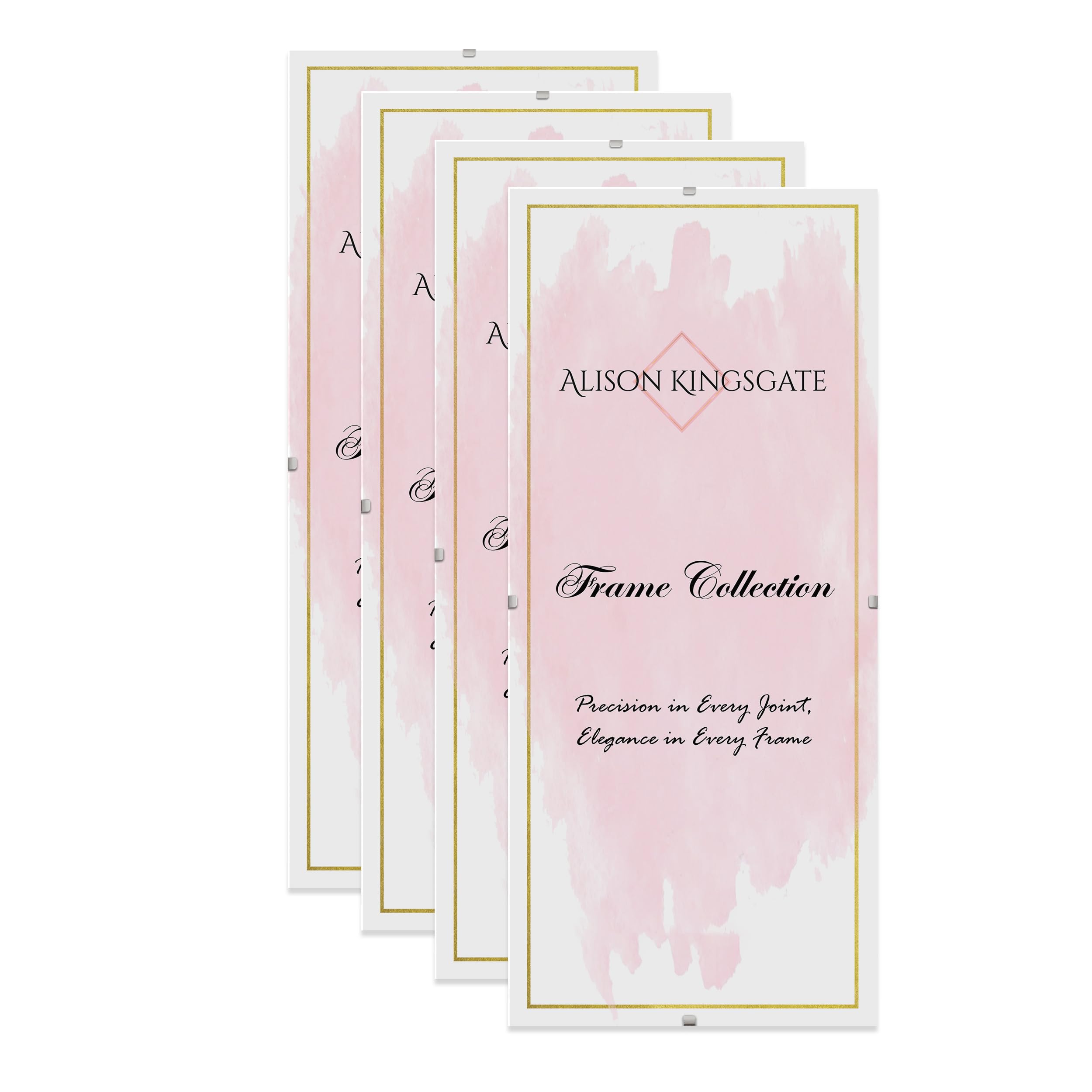 Alison Kingsgate 10X5 Clip Frame (Pack of 4)- Frameless Picture Frame with Shatter-Resistant Perspex & Sturdy MDF Back- Borderless Clip Photo Frame for Posters, Certificates, Art & Wall Decor — image 1