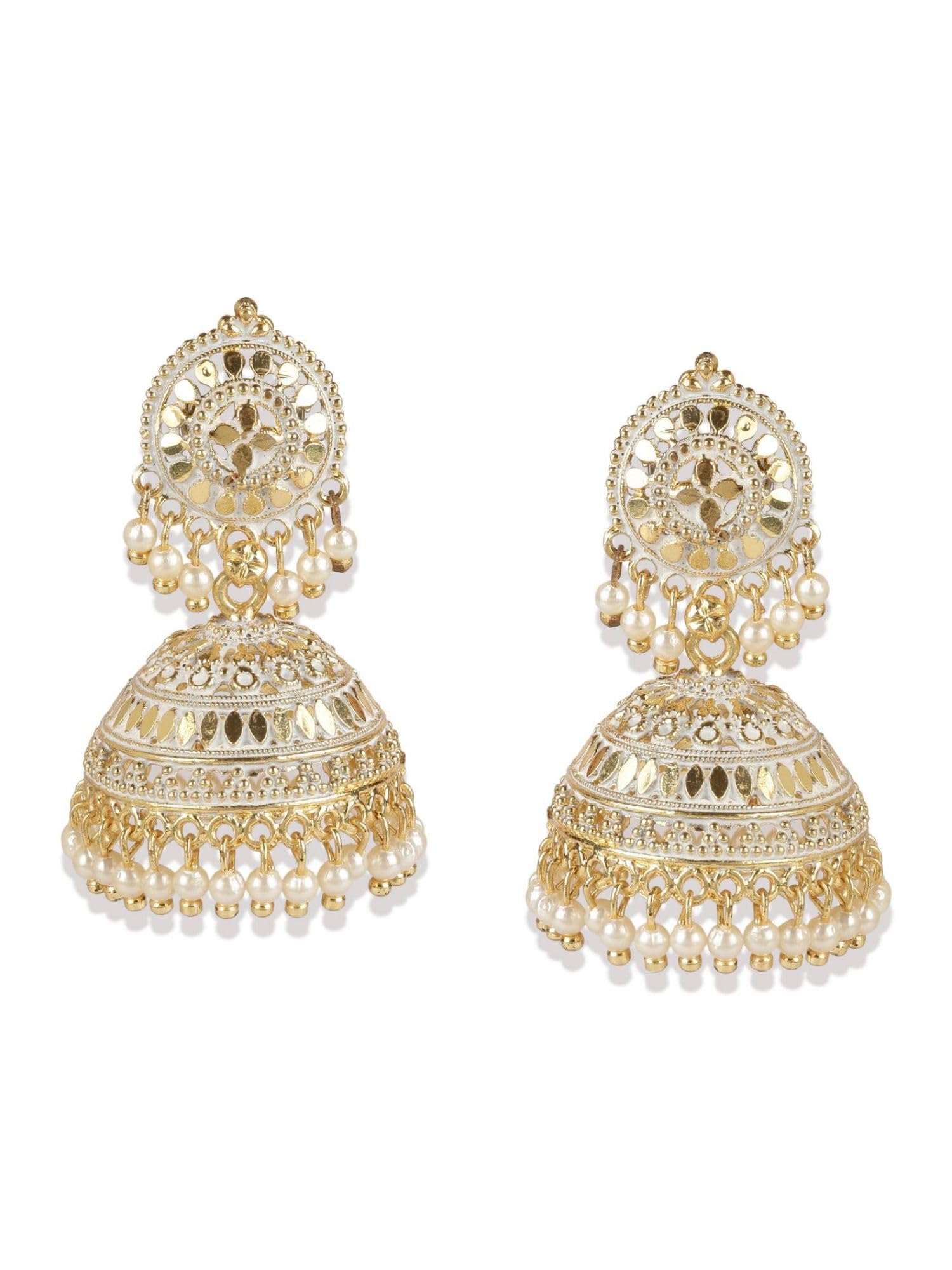 See full amazon price history chart for Styylo Fashion_Gold Plated & White Enamelled Dome Shaped Jhumkas_EAR-M-40009-WHT Styylo Fashion_Gold Plated & White Enamelled Dome Shaped Jhumkas_EAR-M-40009-WHT (B0CZ9QL1ZD) Amazon Price History, Amazon Price Tracker