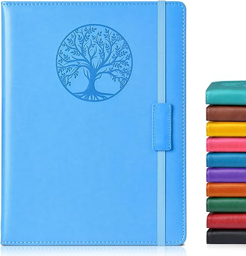 Miniatura 34 de Cuaderno rayado para mujeres y hombres, 256 páginas, tamaño A4, grande, de tapa dura, de cuero, para escribir, viajes, negocios, trabajo, escuela,