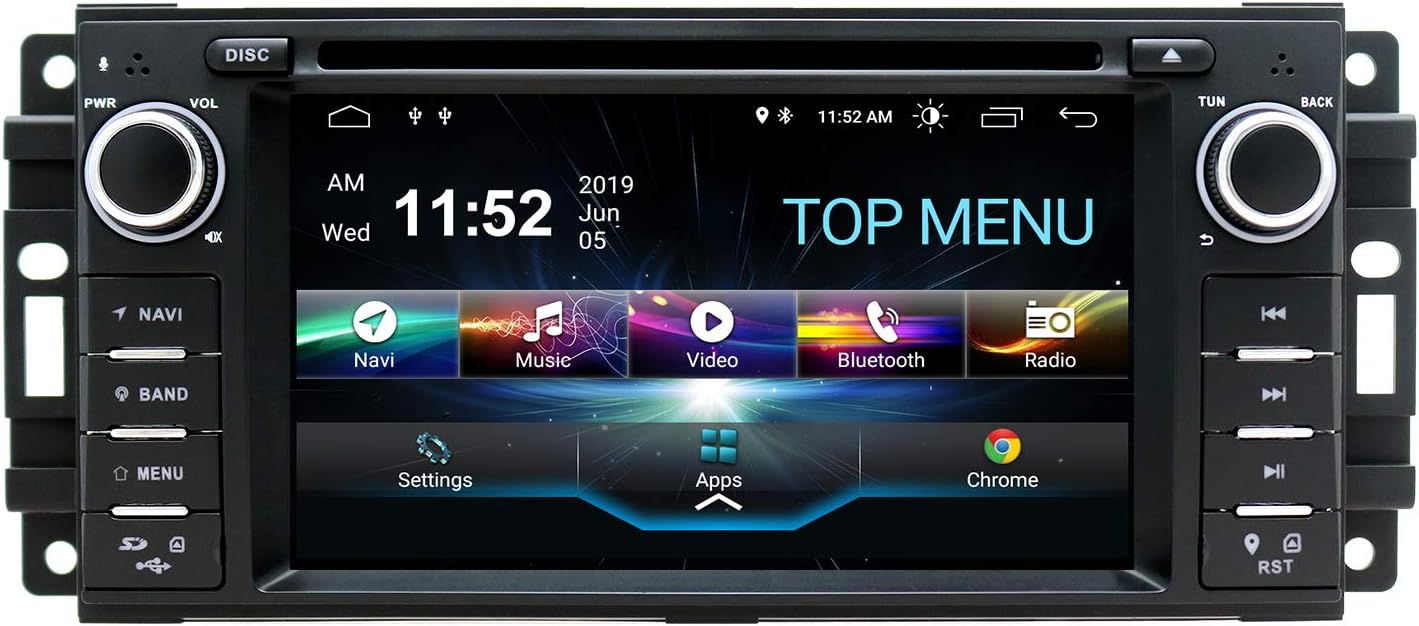 Buy Swtnvin Android 10 Car Stereo Navigation Fits For Jeep Wrangler Dodge Chrysler 2gb Ram 32gb Rom Ld Touch Screen Multimedia Indash Dvd Player Support Gps Bluetooth Wifi Teering Wheel With Backup