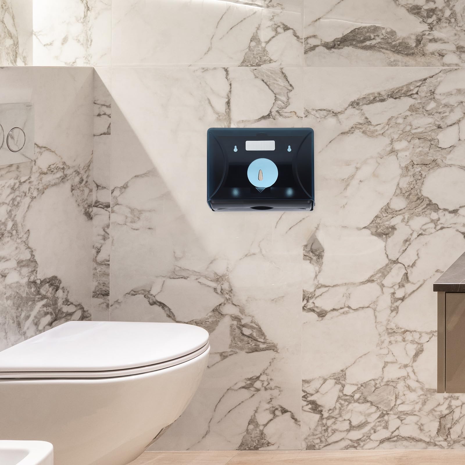 Dispensador de Toallas de Papel Comercial de Plástico Gran Capacidad y Diseño Montado en Pared para Baño y Cocina