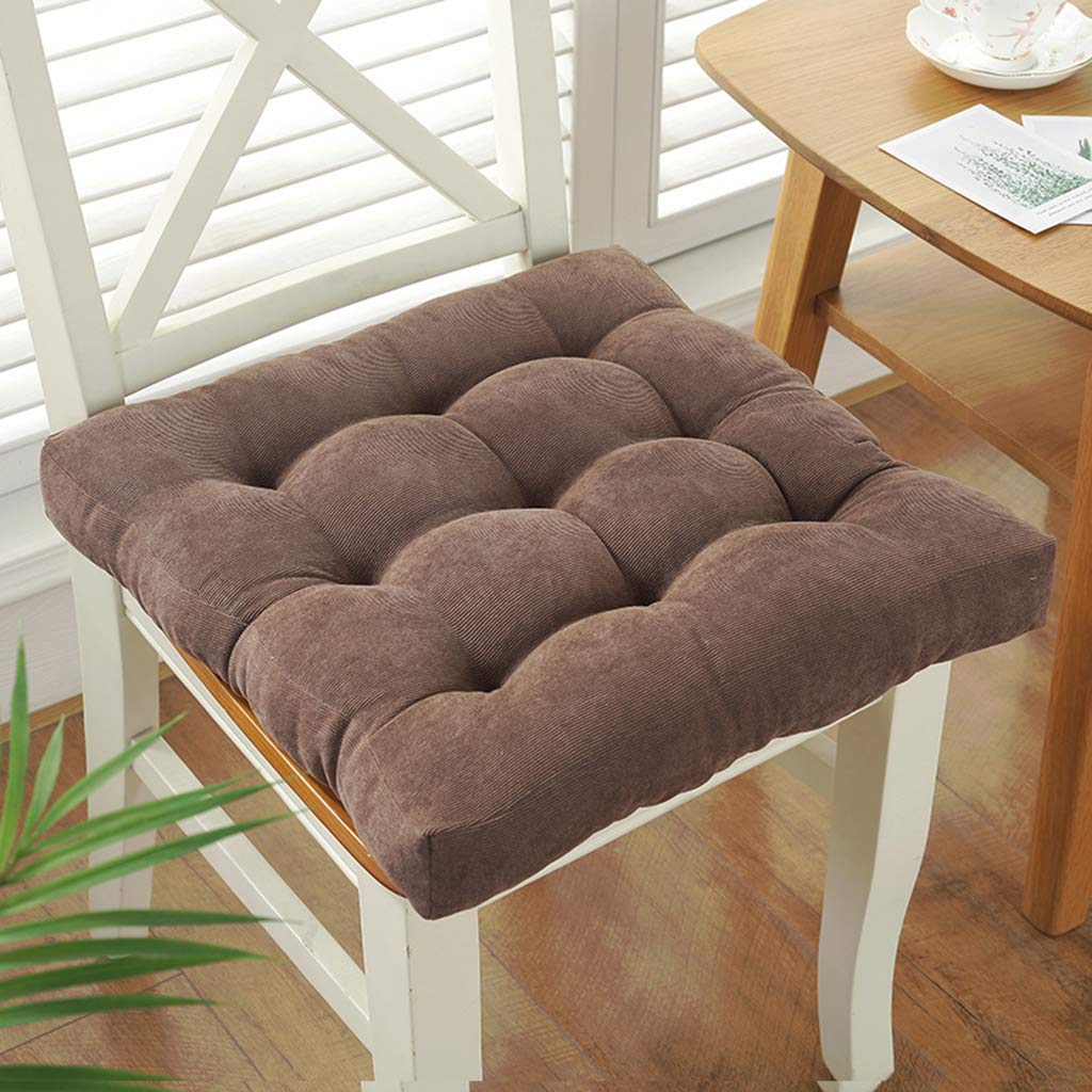 HC&WT Non-slip Plush Thicken Seat Cushion, Tatami Wicker Reversible Fluffy Chair Cushion Solid Color Square Super Soft Office Chair Seat Pad (O,50x50cm(20x20inch))