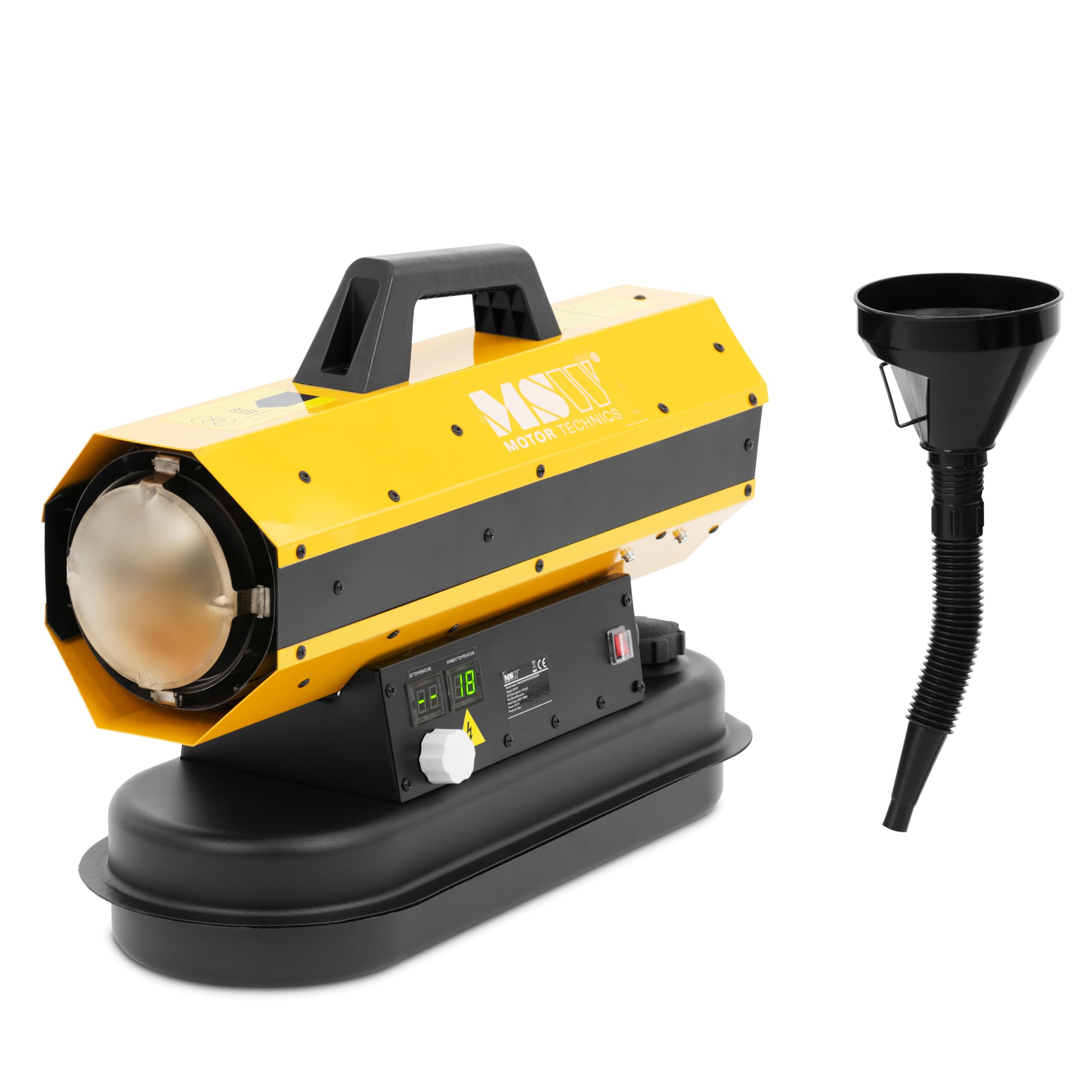 MSW Cañón Calefactor de Gasoil 20 kW con Depósito de 12 L y Protección contra Sobrecalentamiento ECO series Cañón de calor Cañón calentador Cañón calefactor de diésel Calefactor para obra
