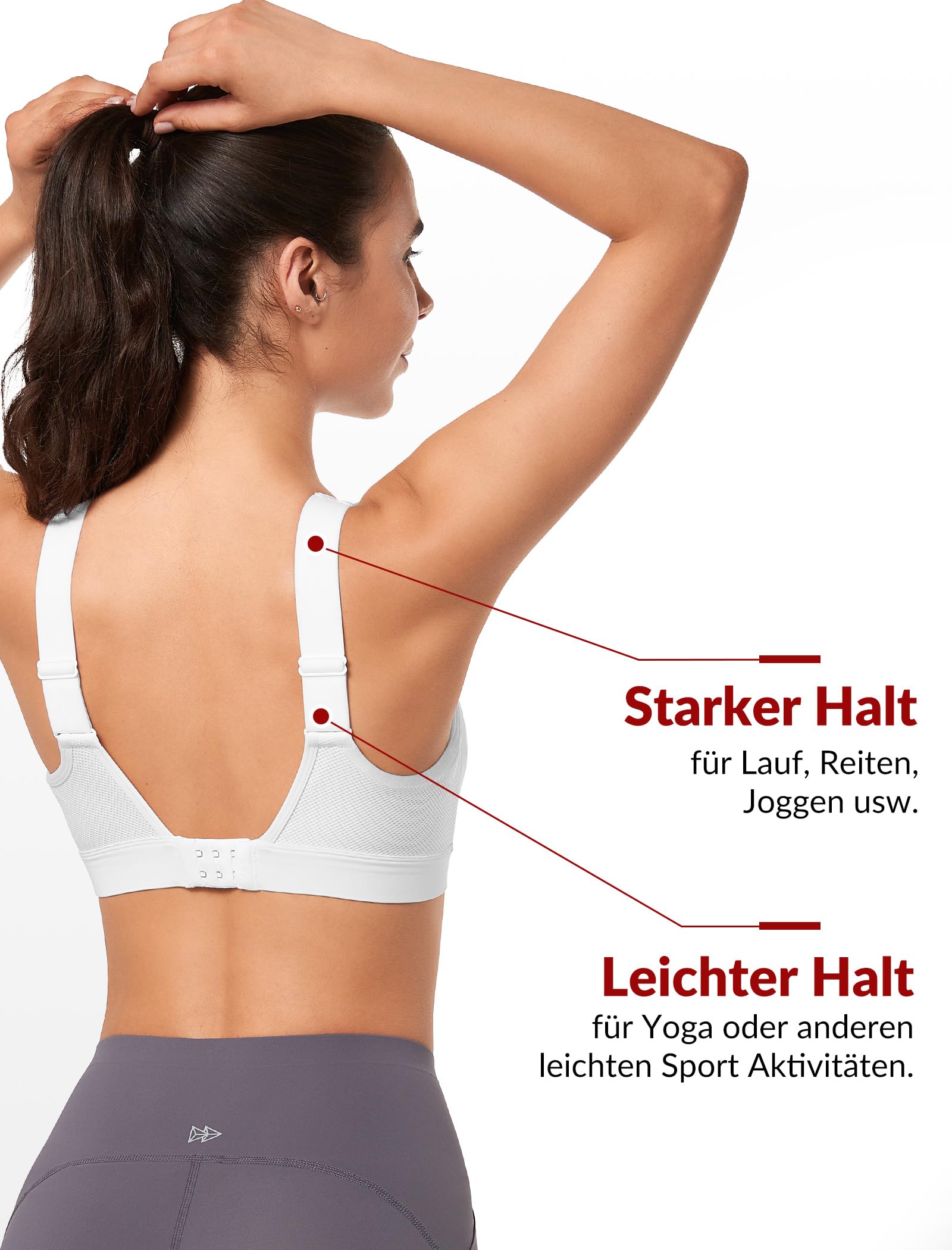 Yvette Limitless Reggiseno Sportivo Donne Ad Alto Impatto Regolabile Croce Indietro Maglia Running Allenamento Bras
