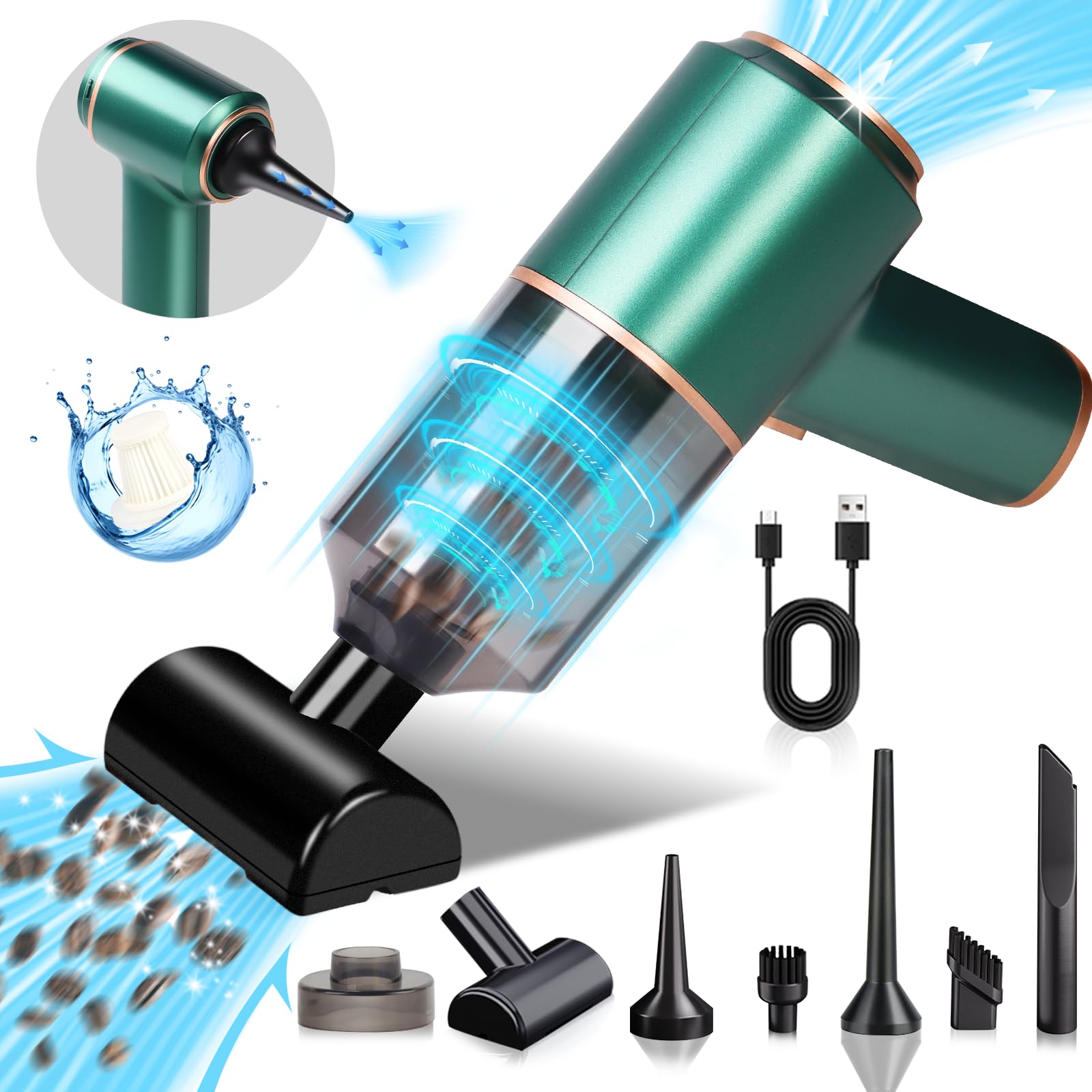 Powerful Cordless Car Vacuum Cleaner with 4-In-1 Functionality