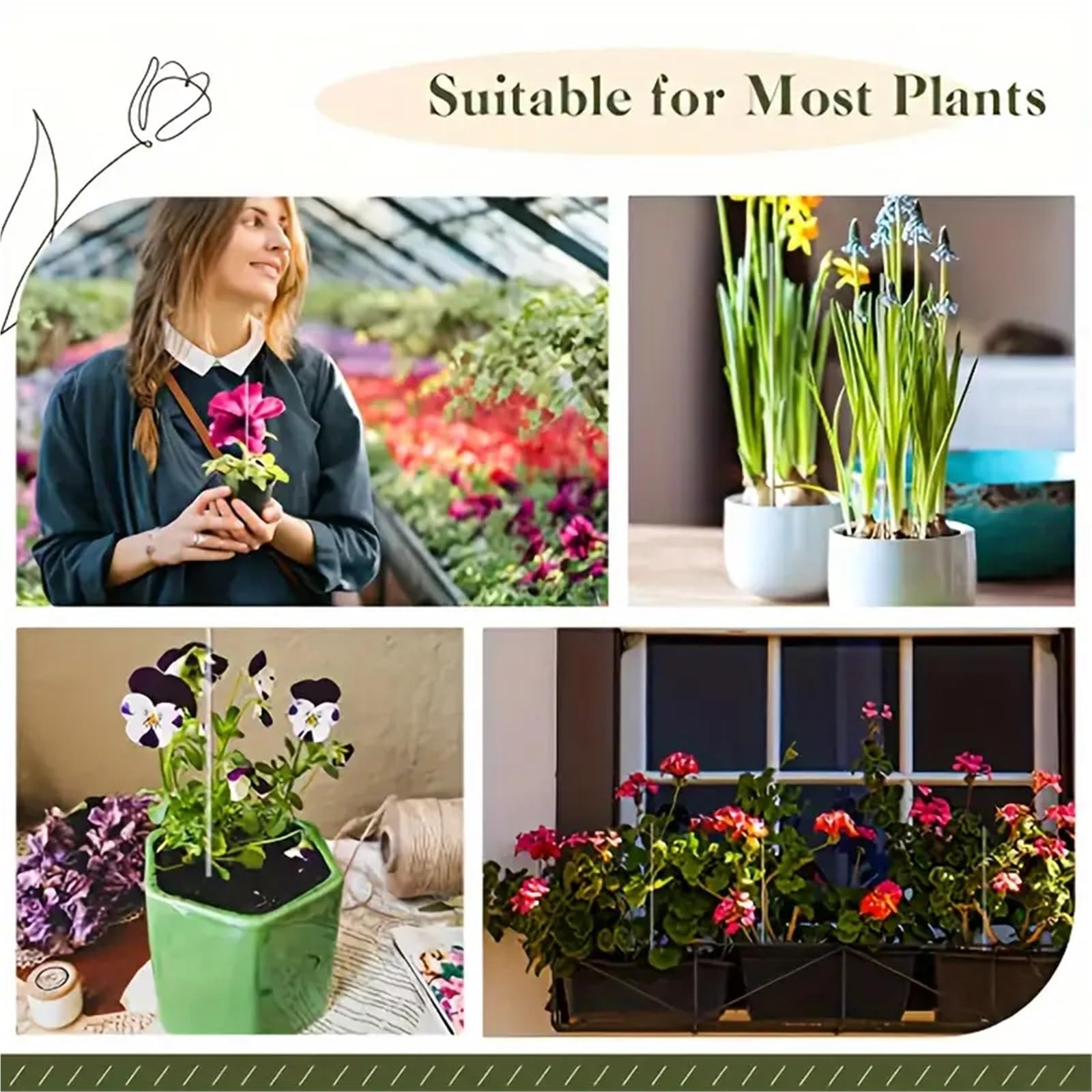 Tuteur Plante 8/15 Tuteurs Transparents de 15,6 Pouces for orchidées Jardin(15pcs)