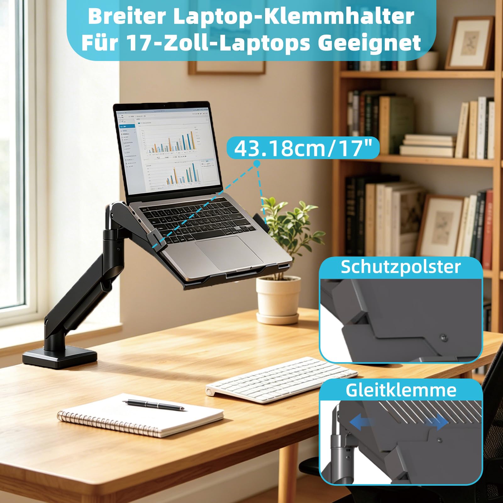 Supporto regolabile 2 in 1 per laptop | Supporto da scrivania per computer portatile da 11-17" e monitor da 17-32", supporta fino a 10 kg