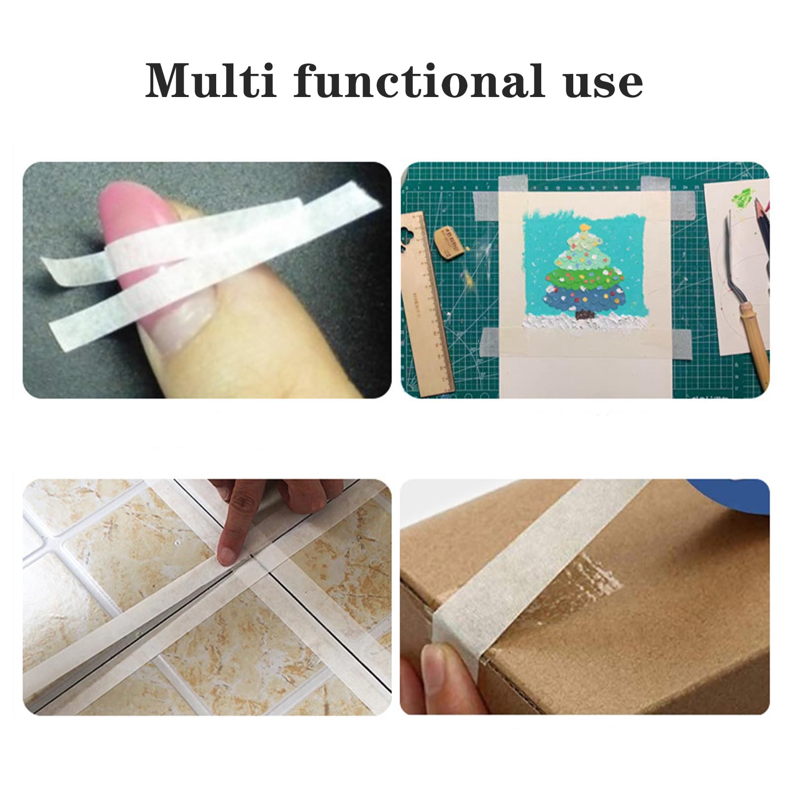 Innfeeltech 1 Roll 10mm* 20m Double Sided Carpet Tape Heavy Duty Wide Mounting Tape, Stickt Fabric Tape For Wall Floor Carpet - View #4