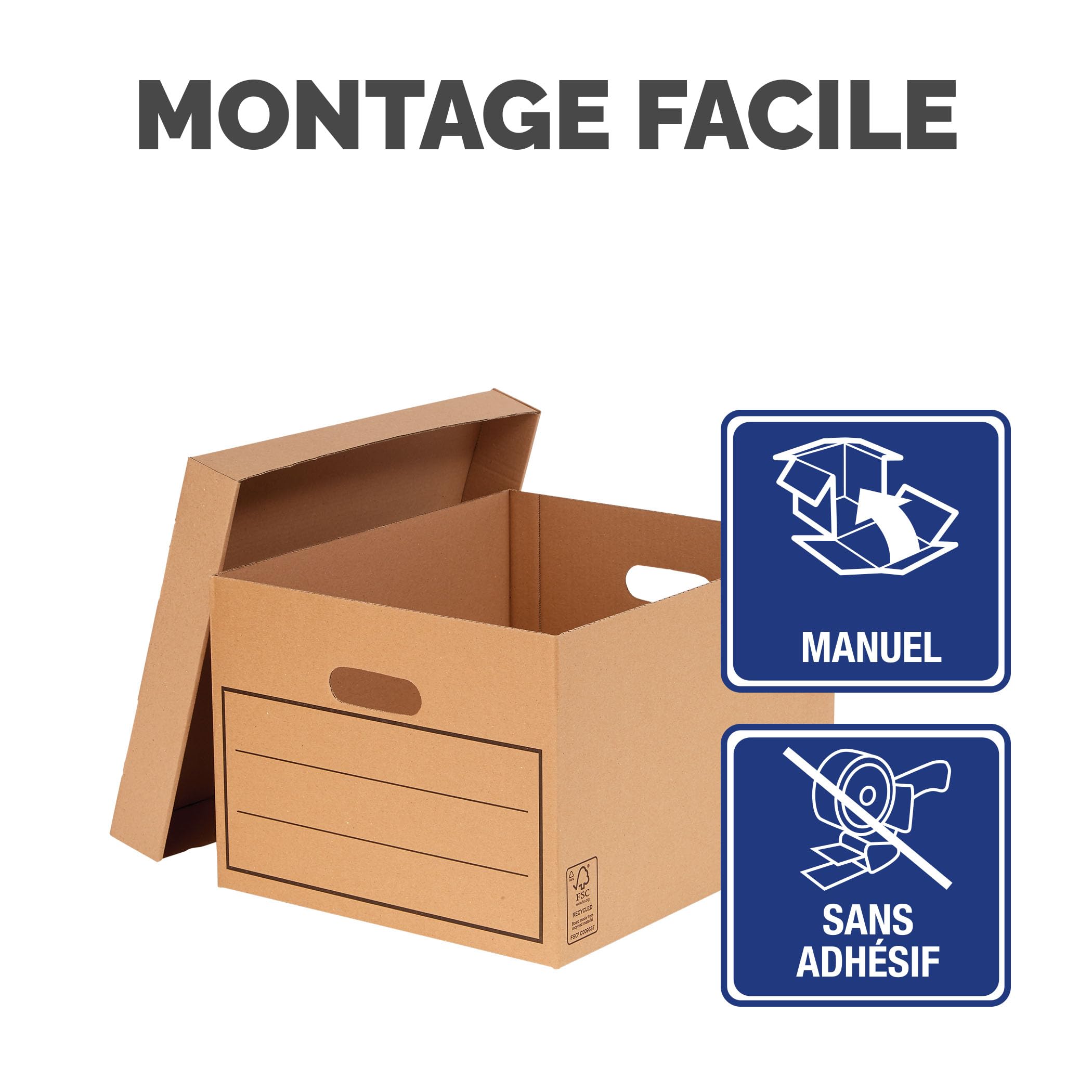 Fellowes - Boîte de rangement - Range Document - Multi-usage - Coloris Marron - 10 Unités