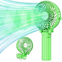 Vista 1 de VersionTECH. Mini ventilador de mano, ventilador de escritorio USB, pequeño ventilador de mesa portátil personal con USB recargable funciona