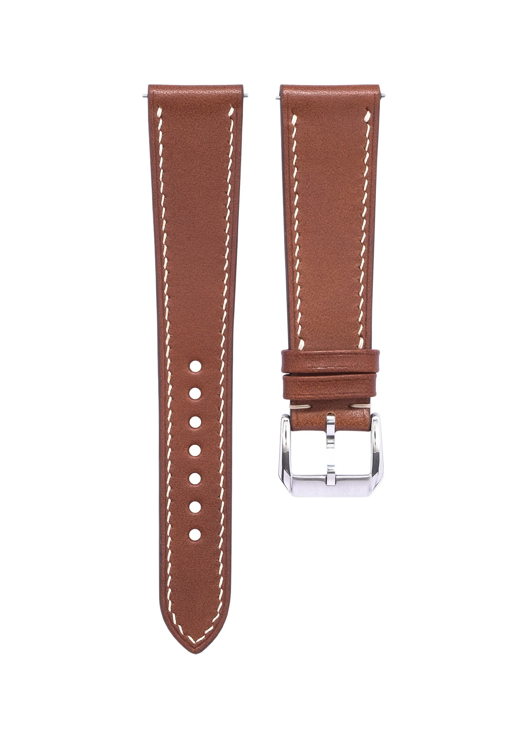 Buttero Full Grain vegetable tanned Leather Mens Watch Band - 19mm 20mm 22mm Quick Release Watch Band - Handmade Premium Leather Watch Strap - Italian Genuine Leather Replacement Band