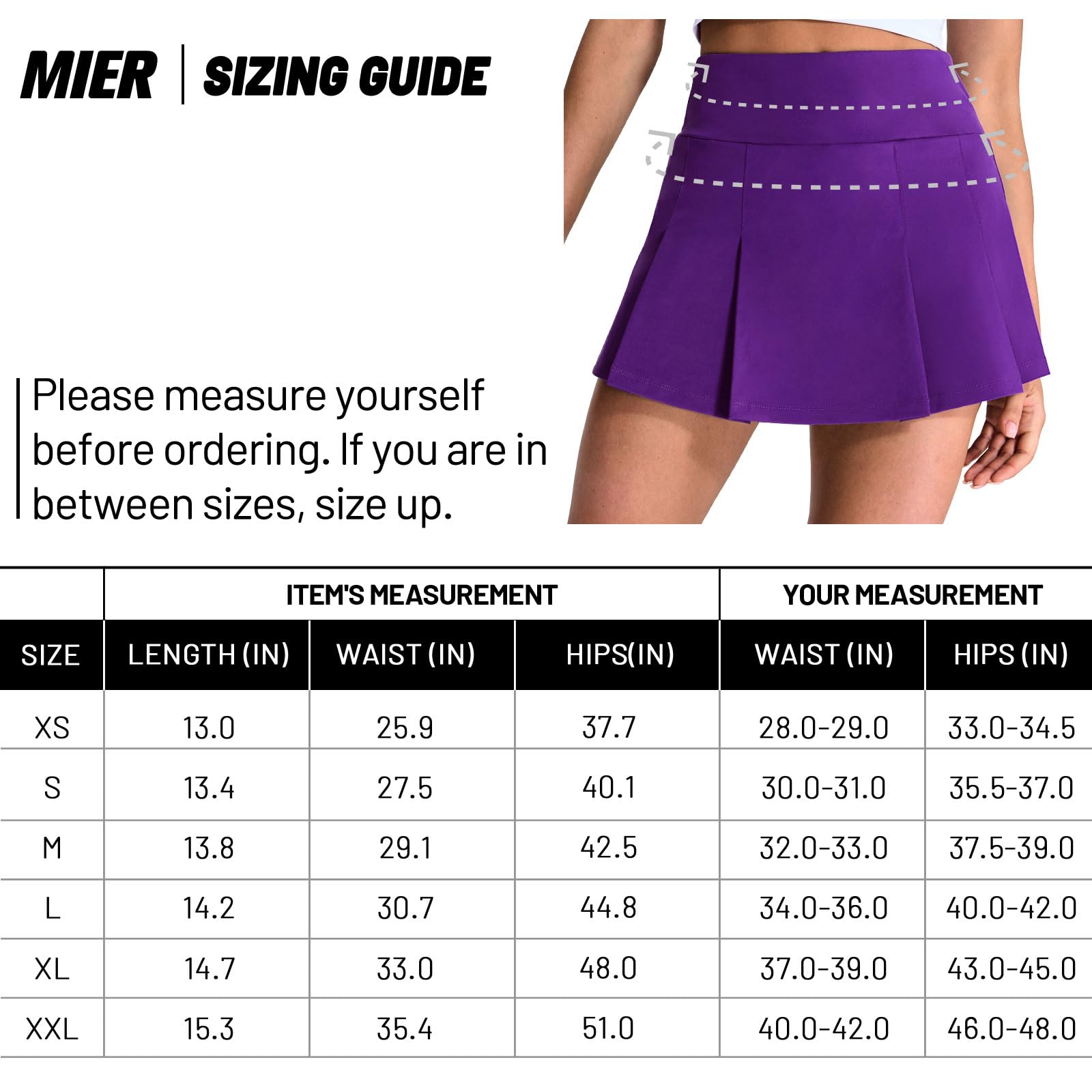 MIER Jupes de tennis plissées pour femme avec poche doublée, jupe-short athlétique taille haute pour la course à pied, l'entraînement, le sport