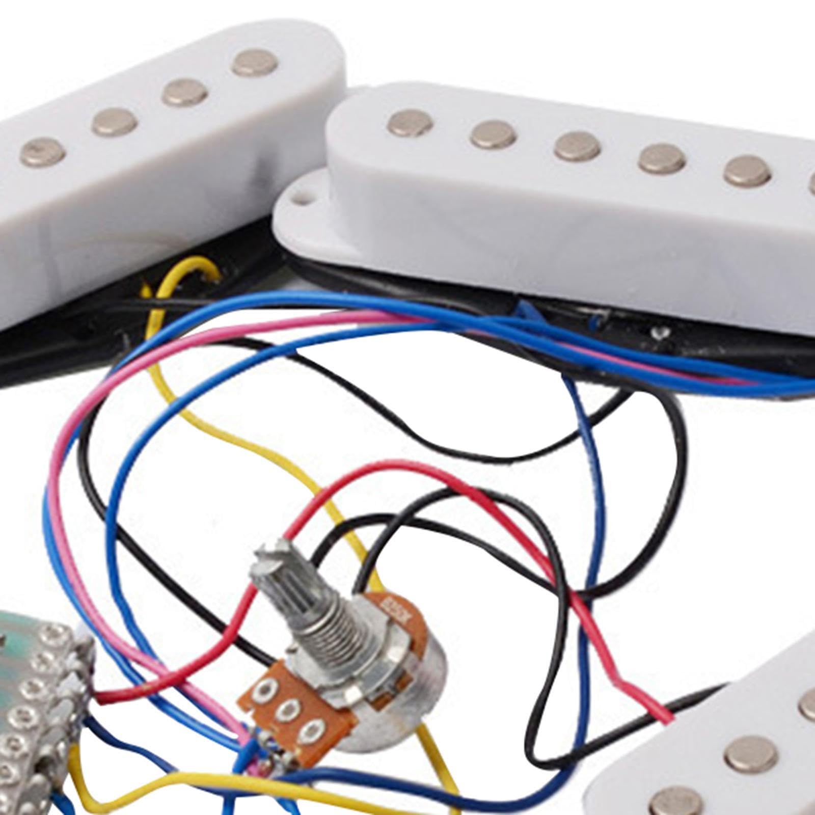 Zestaw przetworników do gitary elektrycznej, wstępnie okablowany, przetwornik pasywny, przetwornik mostkowy, dźwięk i funkcjonalność, zamienniki, Biały, 120x120x50mm