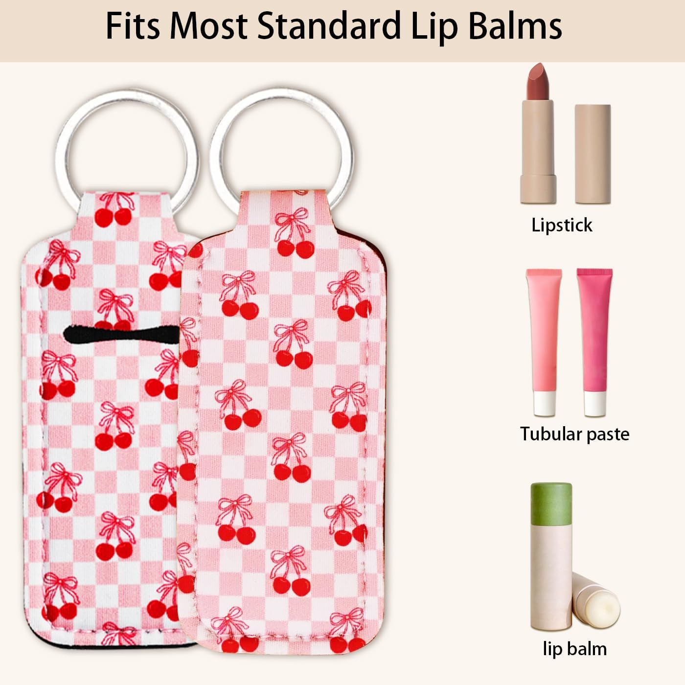 Cute Chapstick Holder Keychain for Women – Lip Balm & Lip Gloss Holder Keychain Accessories Gift, Purse Charm Clip - Image 2