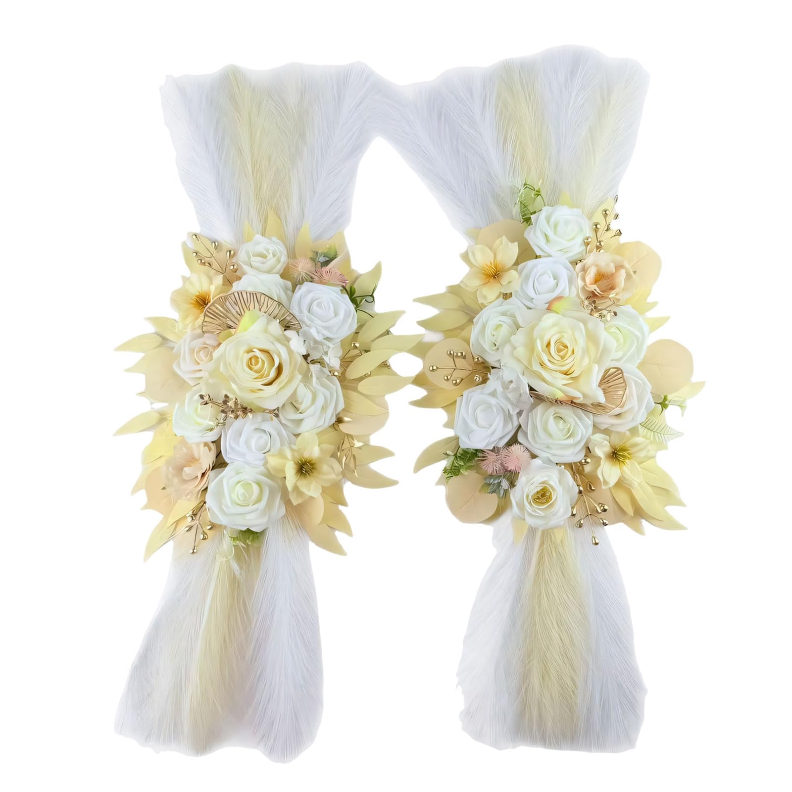 Elnwnnkc Champagne Exquisite Wedding Arched With Delicate Silk Roses Backdrop Decoration For Ceremonies And Photography Commercial Display Flowers