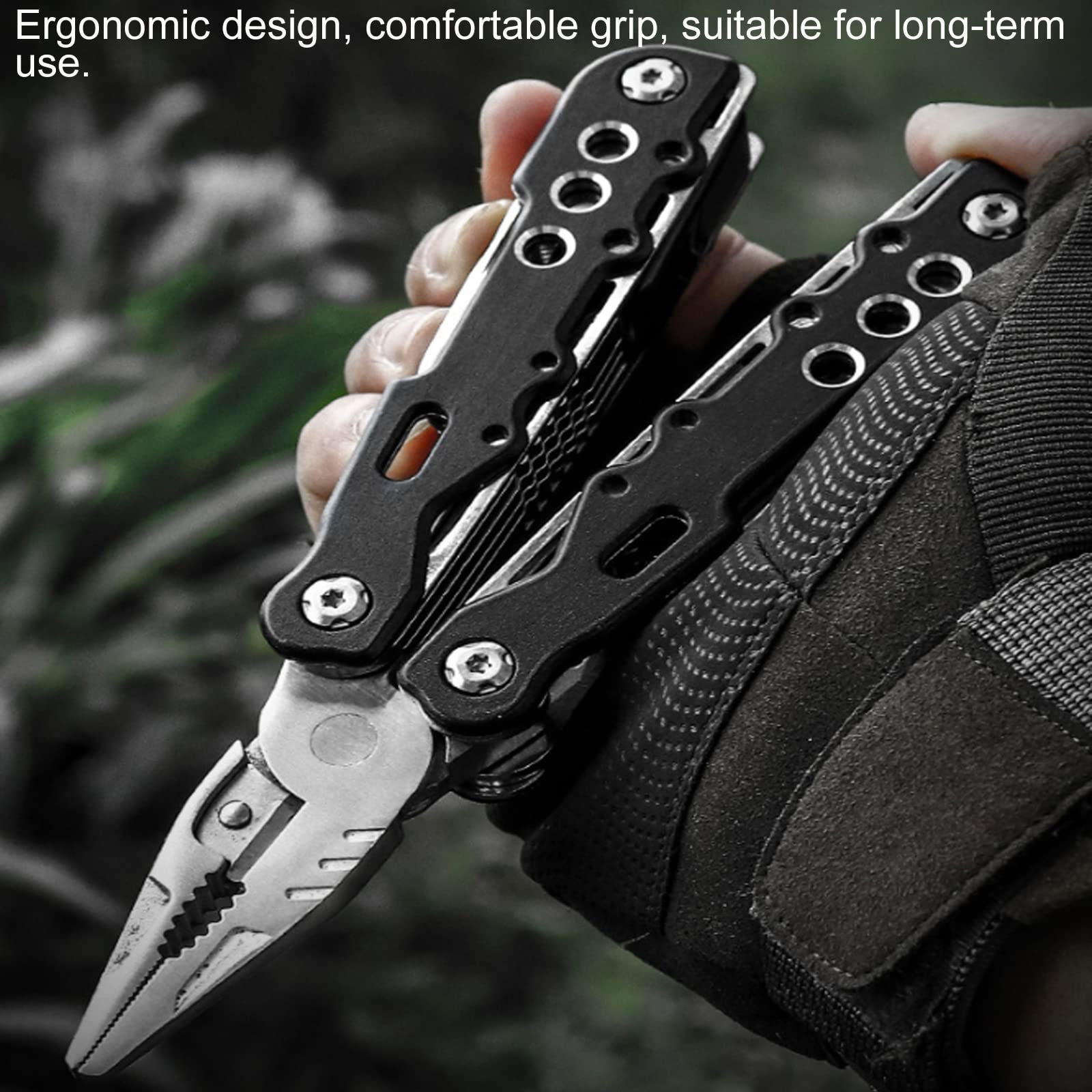 13-En-1 Multitool Couteau Pliant Acier Inoxydable Pince Multifonctions Conçue Outil De Poche Avec Poignée Ergono Pour Extérieur, Survie, Camping, Randonnée, Réparation Simple