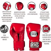Vista 3 de Cleto Reyes Guantes de boxeo de cuero con gancho y bucle, 16 onzas, color azul