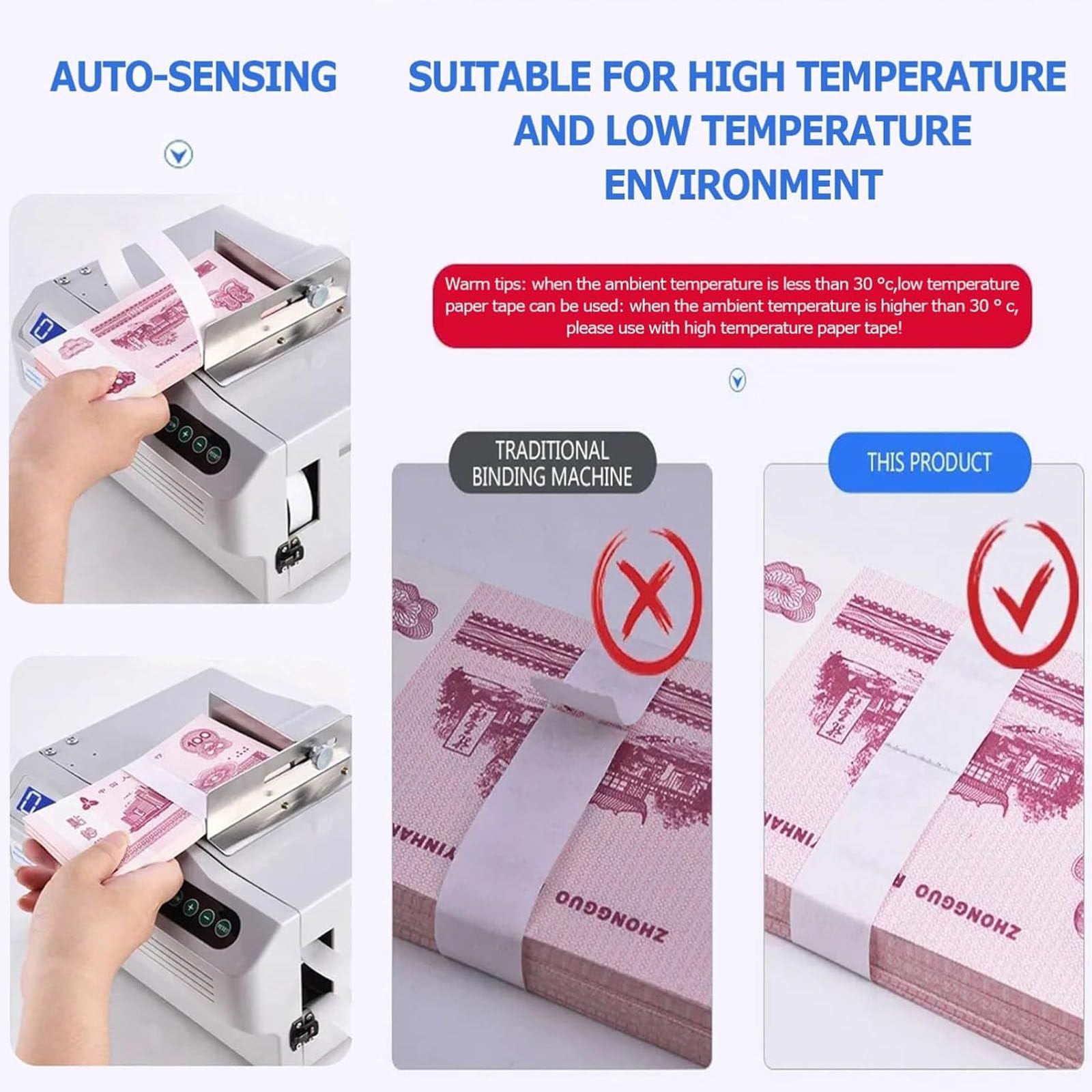 Macchina automatica per impacchettare banconote con schermo LCD - migliora l'efficienza di gestione dei contanti per professionisti e cassieri finanziari