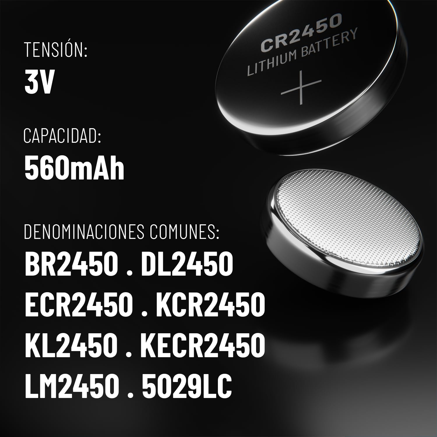 ABSINA CR2450 3V Lithium Battery | Paquete de 100 - Pilas CR 2450 a prueba fugas y larga durabilidad