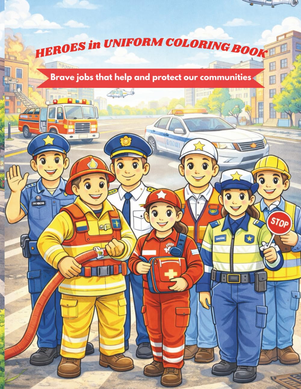 HEROES in UNIFORMS COLORING BOOK: Brave jobs that help and protect our communities