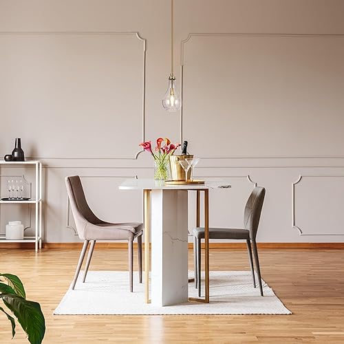 Miniatura 5 de KSANA Iluminación colgante de cristal dorado para isla de cocina, moderna lámpara colgante galvanizada con pantalla de vidrio transparente para