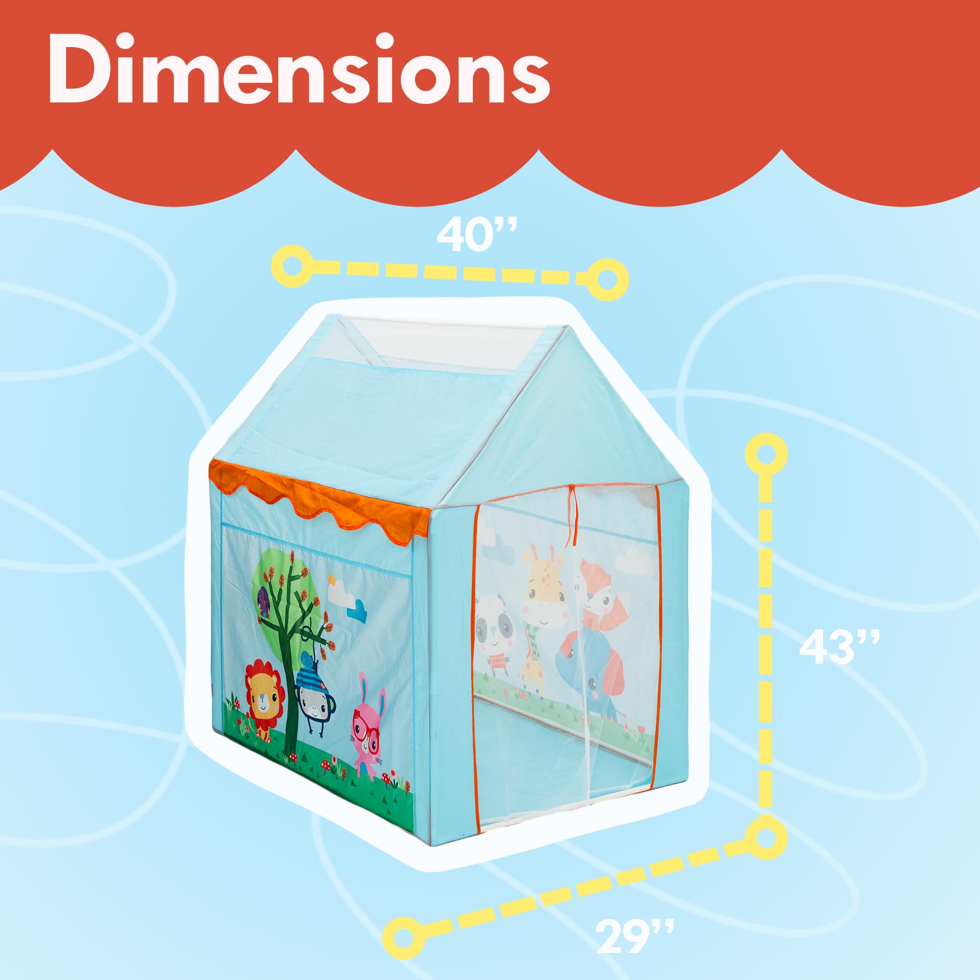 Fisher-Price Sunshine Tent Game House - Pop-Up Play Tent with Basketball Hoop for Toddlers - Indoor and Outdoor Playhouse for Kids - Image 4