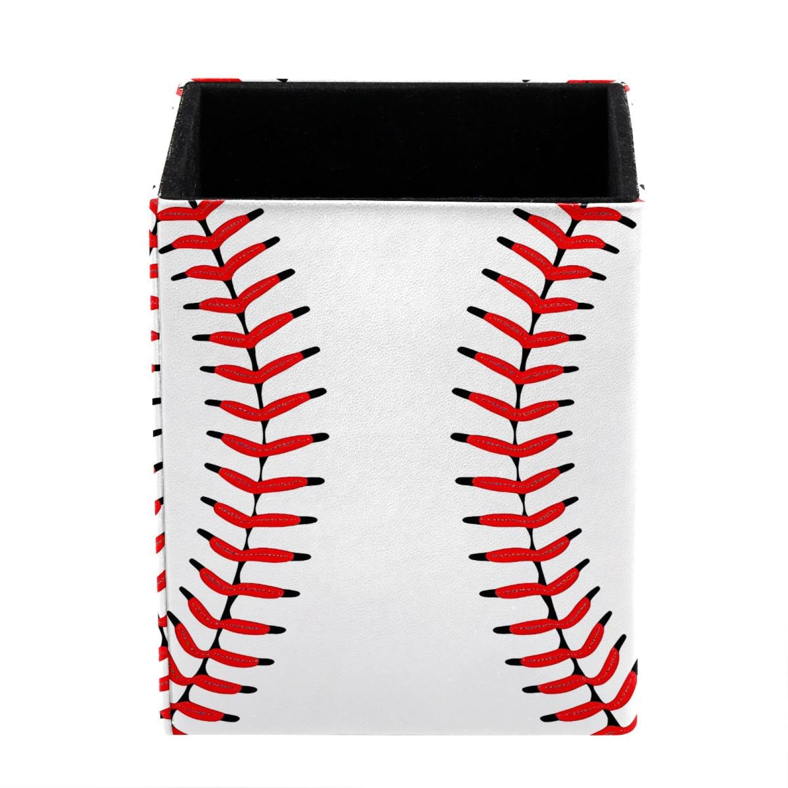 FWJZDSP Baseball PU Leather Pencil Organizer, Makeup Brush Holder, Office Decor and Desk Accessories Durable