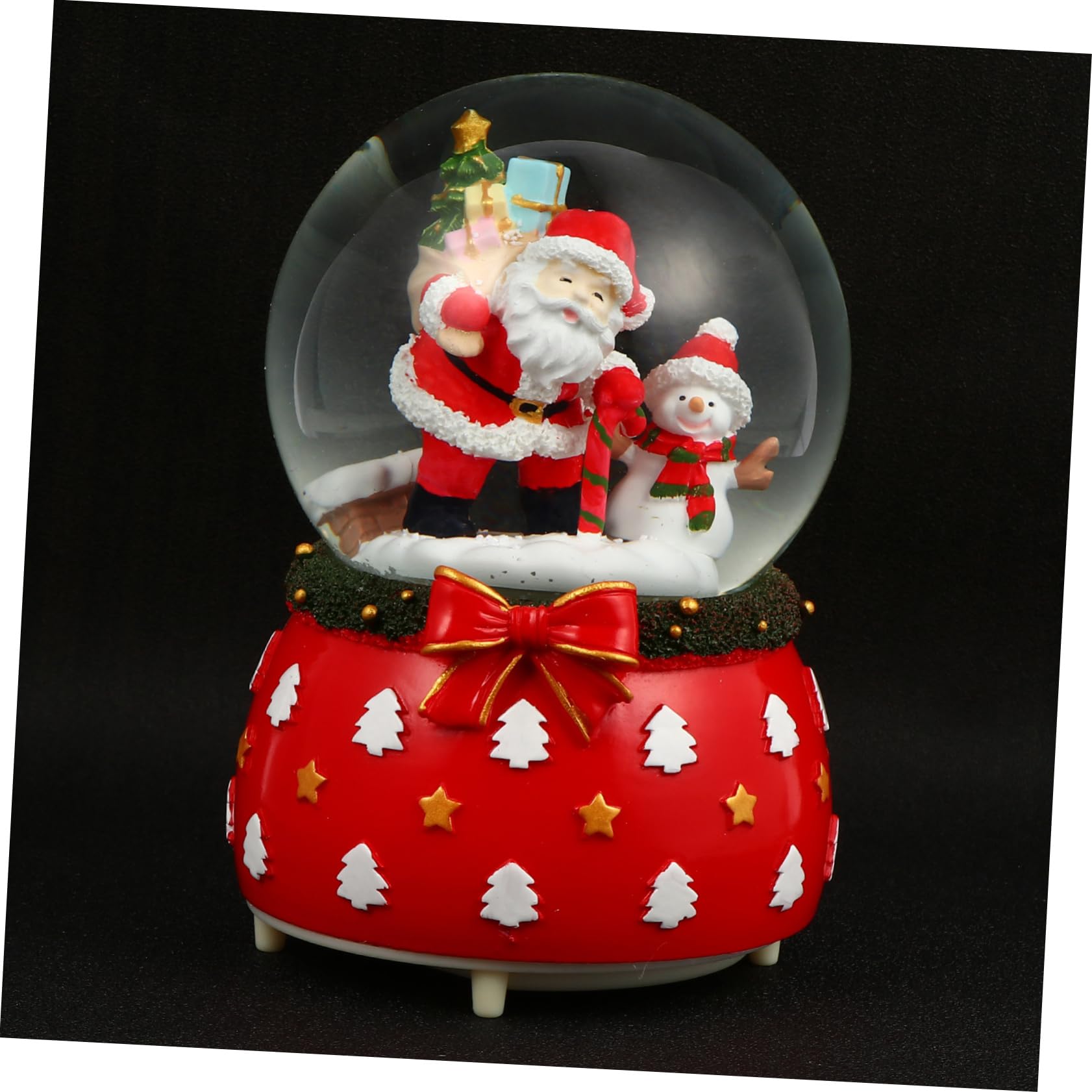 STOBAZA Gold Christmas Ball Ornaments Musical Snow Globe Luminous Crystal Ball Music Box Holiday Party Decoration