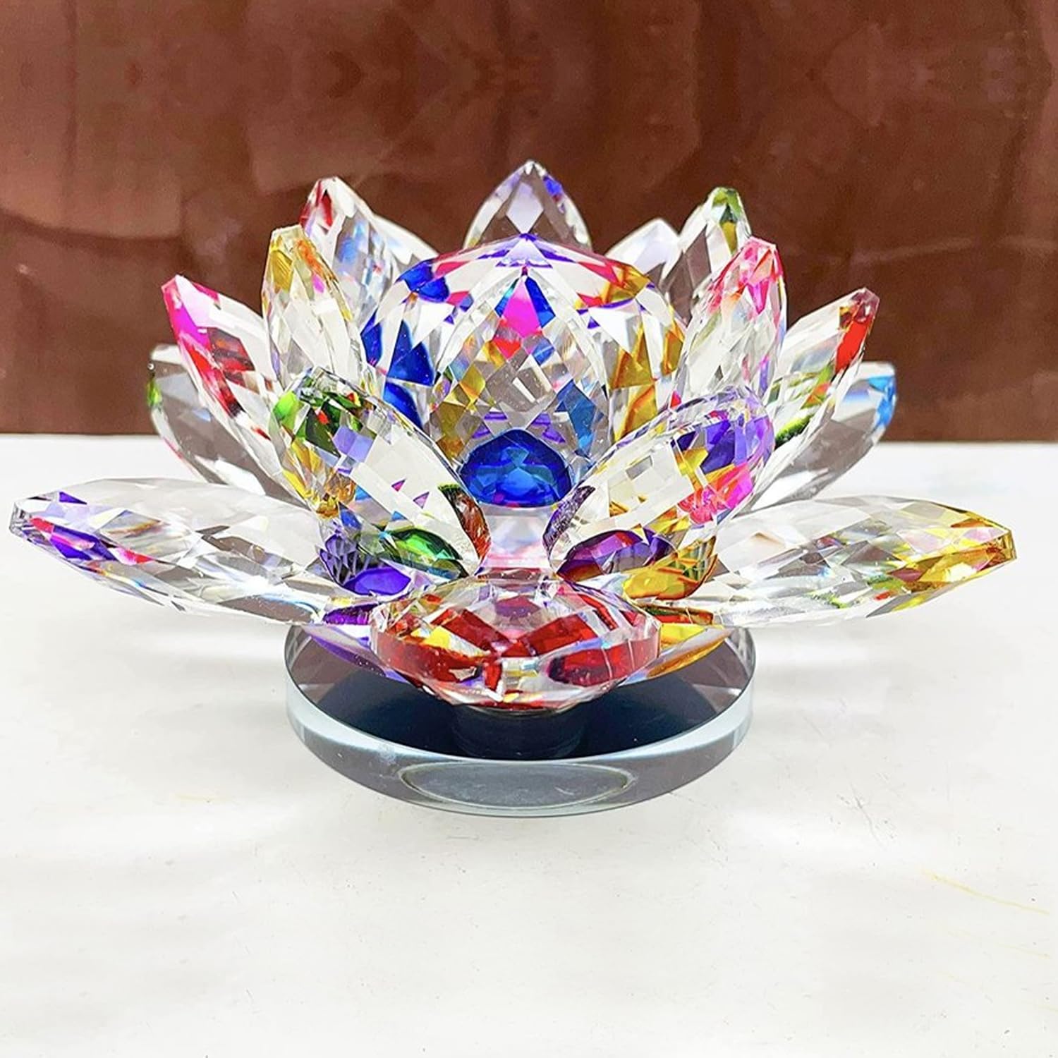 TIED RIBBONS Feng Shui Crystal Lotus Flower for Good Luck (Glass, 8.8cm x 6.3cm) - Positive Energy & Home Decoration Vaastu Showpiece Gifting Item for Diwali Decoration Items for Home, Diwali Gifts-image-35