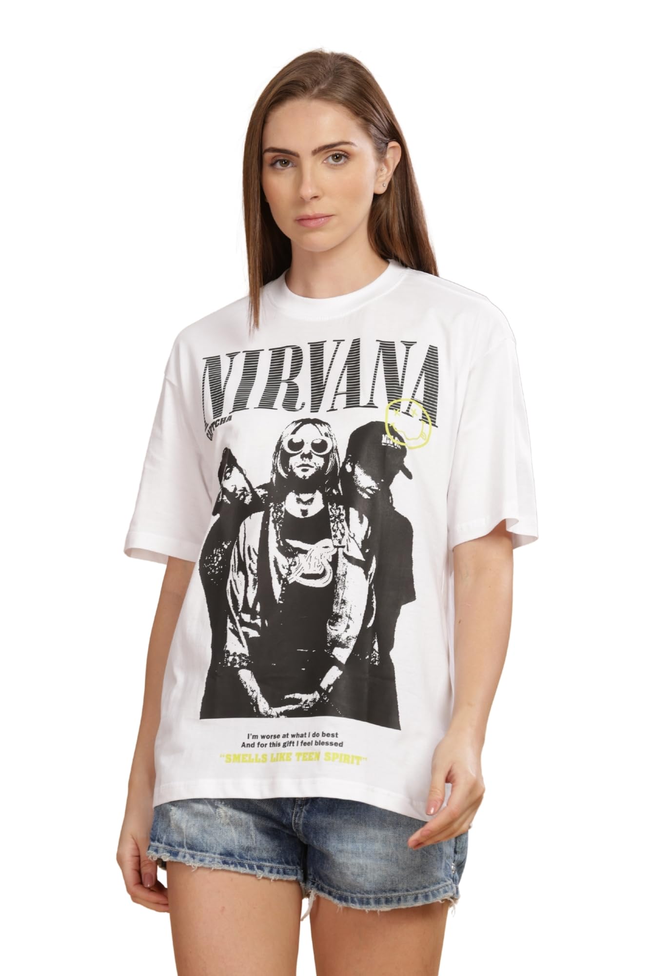Women's Oversized Tshirt in White Color - Nirvana-image-23