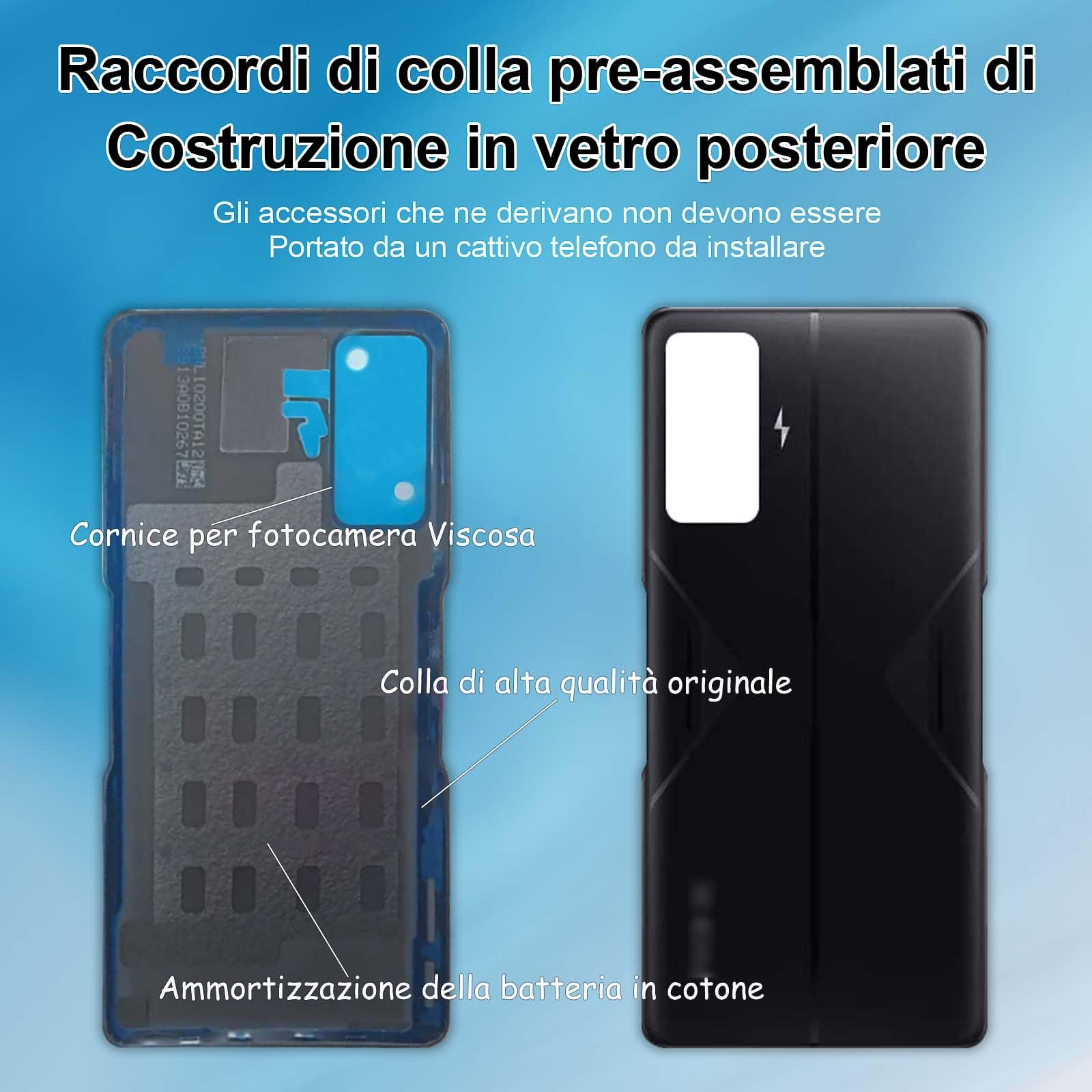 Eonpam Scocca Vetro Posteriore Sostituzione per Samsung Galaxy S10+ Plus SM-G975
