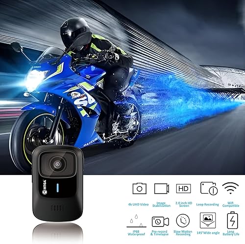 Miniatura 2 de Cámara de acción para casco: cámara deportiva impermeable 4K Ultra HD de 16 MP, gran angular de 145°, incluye soporte para casco y accesorios para