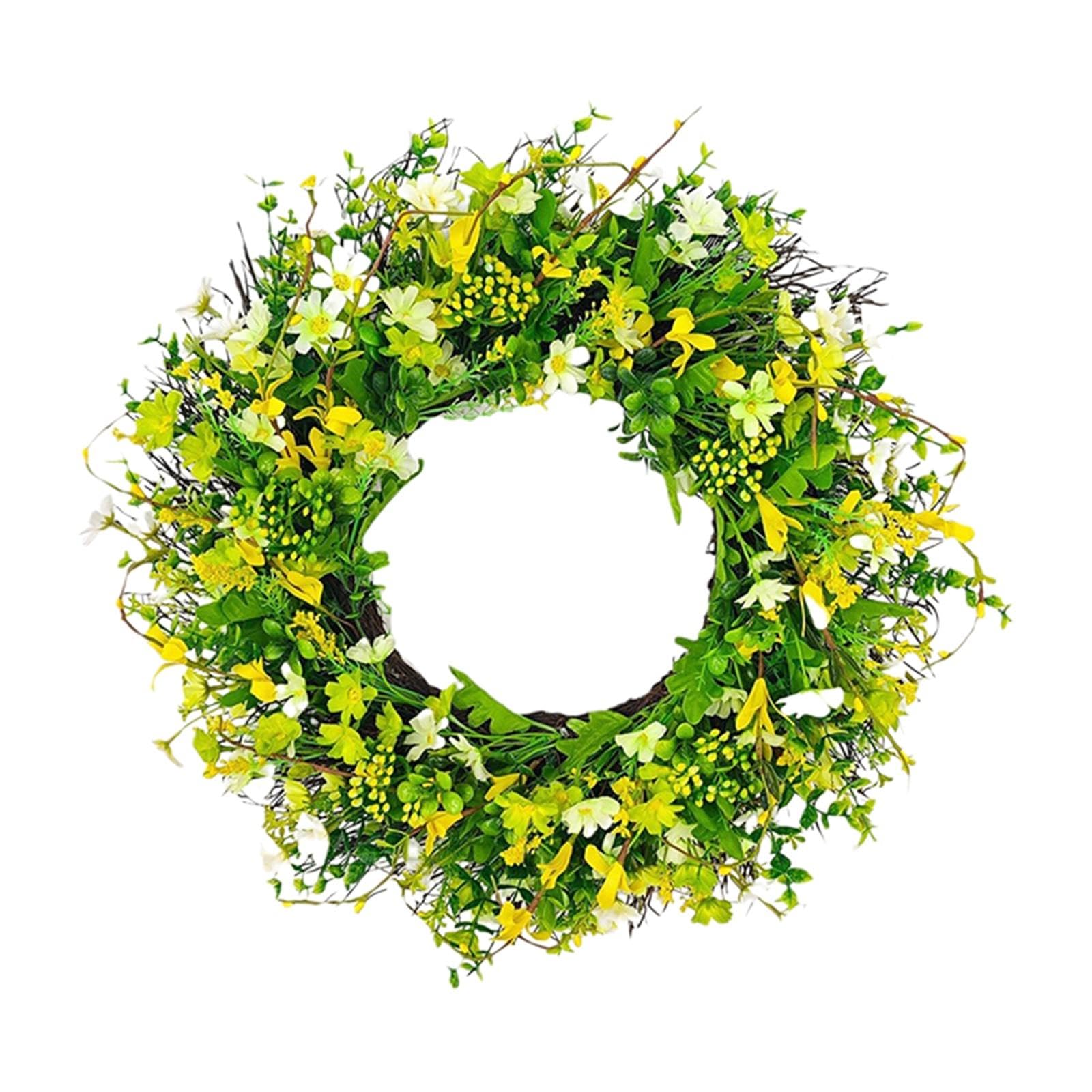 Fenteer Ghirlanda di Appesa alla Moda Semplice Ghirlanda Artificiale per Porta D'ingresso Ghirlanda Primaverile Estiva per Portico, Patio, Pare, 40 cm