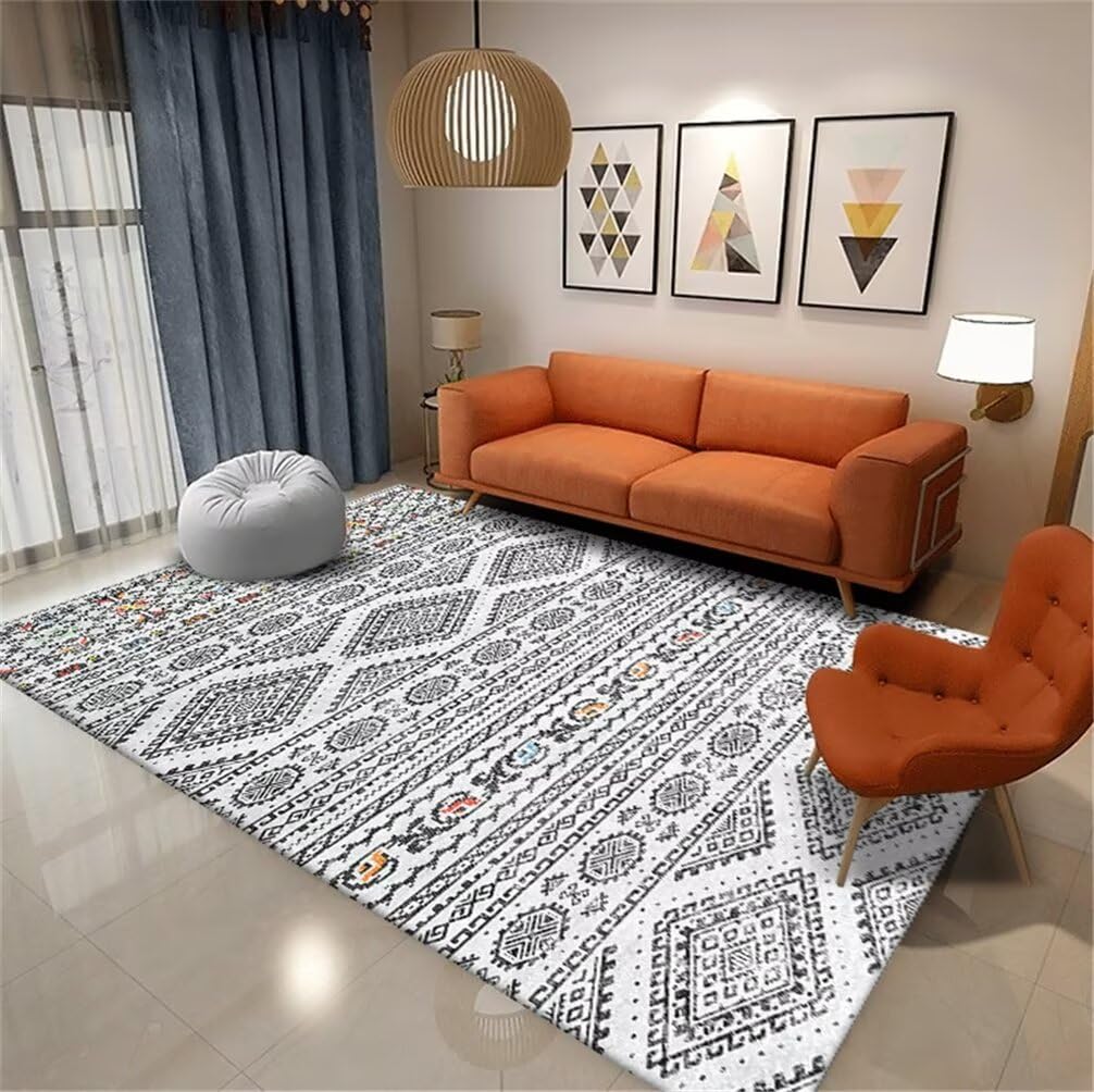Carpette salon tapis sol 150x200cm à motif géométrique moderne gris