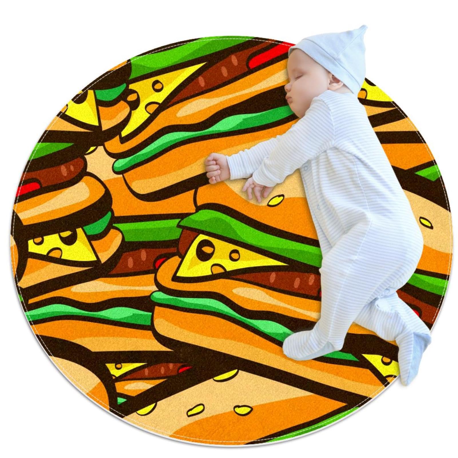 Tapis chambre d'enfant motif camomille et hamburgers pour un nid douillet unique