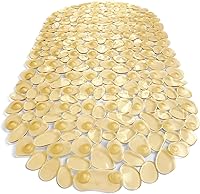 Vista 47 de Pebbles" Alfombra antideslizante para bañera y ducha de 27 x 14 pulgadas, ovalada, no tóxica, segura, limpia, lavable a máquina, agarre y drenaje
