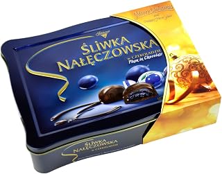 Solidarnosc Sliwka Naleczowska Plum in Dark Chocolate Tin Box 490 gram/17.28 Ounce