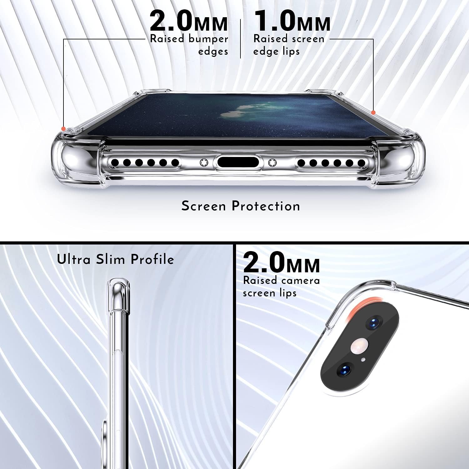 Shields Up for iPhone X Case/iPhone Xs Case with Card Holder Stand, Clear