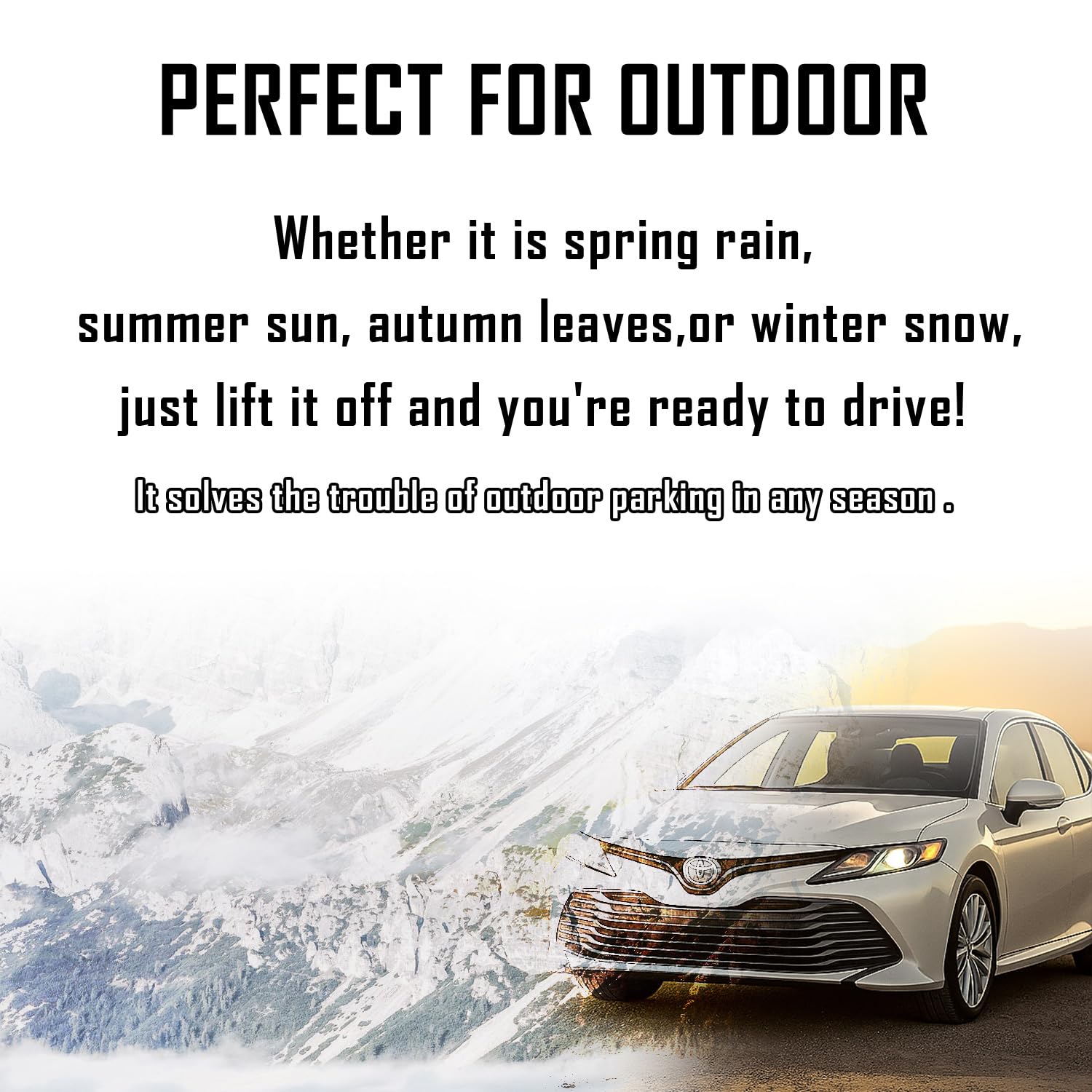 Windshield Cover for Cars, Trucks, Vans - 86x50 Inch Waterproof All Weather Winter Snow Frost Ice Sun Shade Cover with Side Mirror Covers, Automotive Exterior Accessories