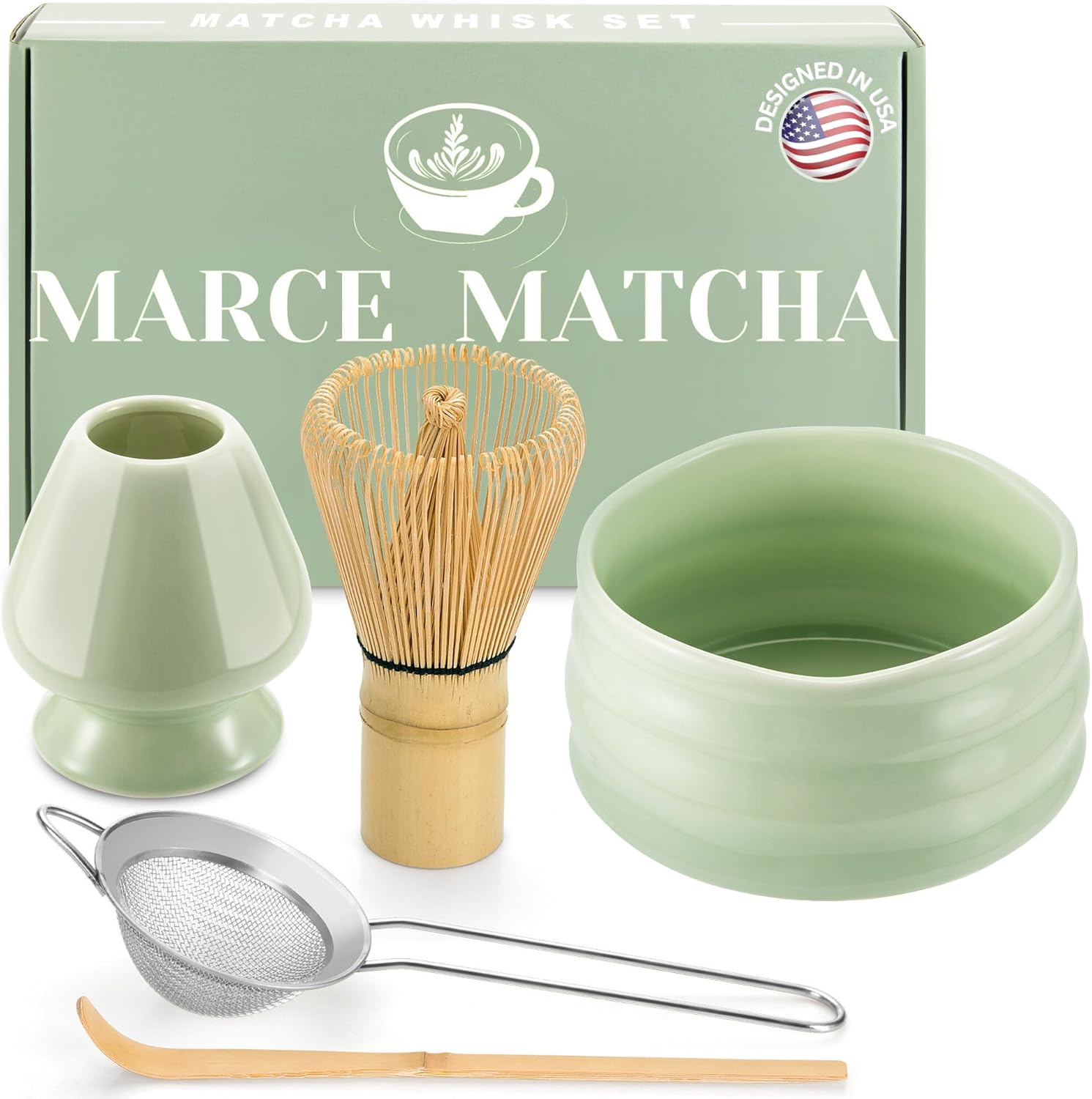 Marce Matcha Whisk Set Matcha Whisk and Bowl, Matcha