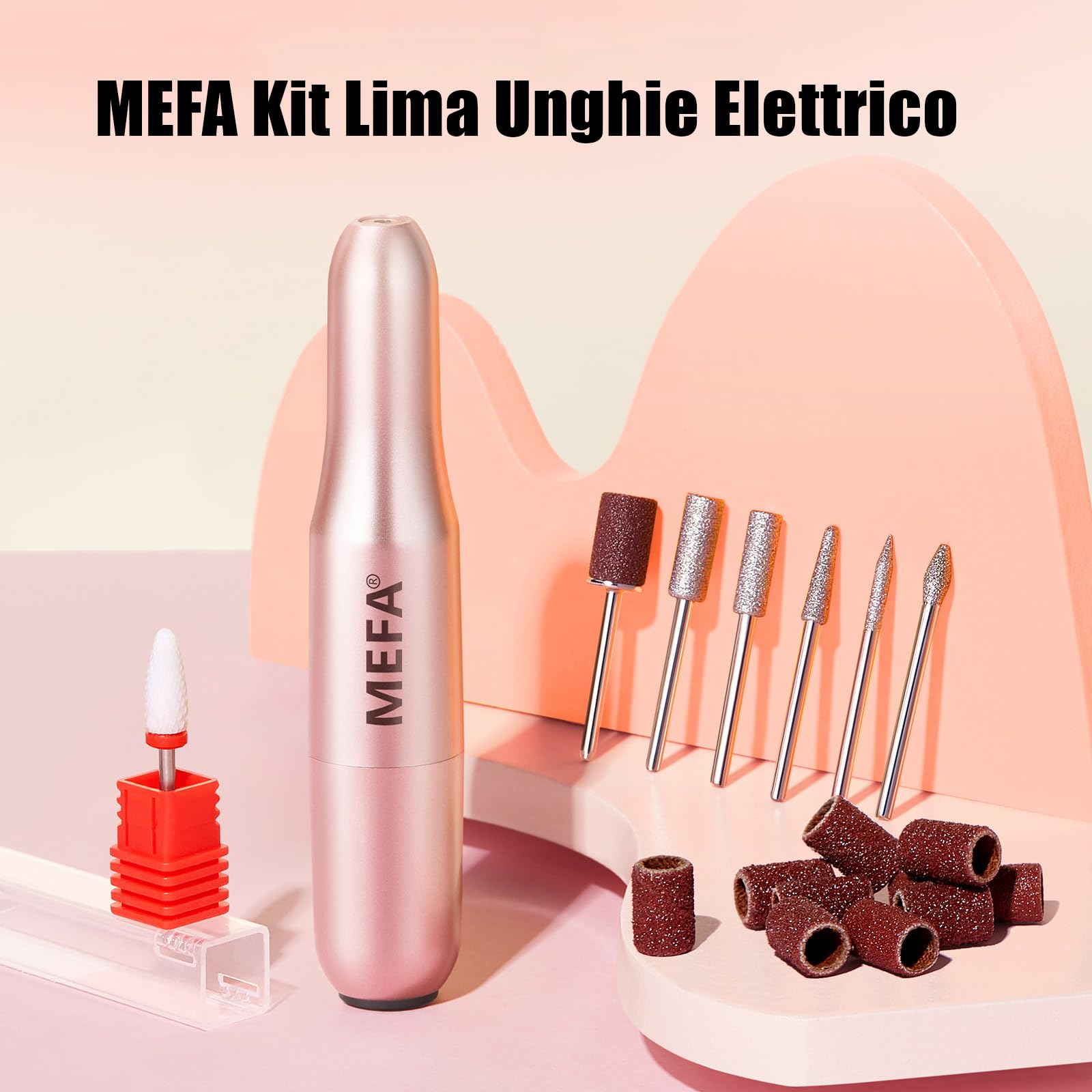 MEFA Fresa per Unghie, 13 PCS Nail Drill 20000 RPM , Manicure e Set Pedicure, per Gel Ricostruzione Unghie, Semipermanente Unghie, Acrygel ,Togli Calli Piedi Set Manicure