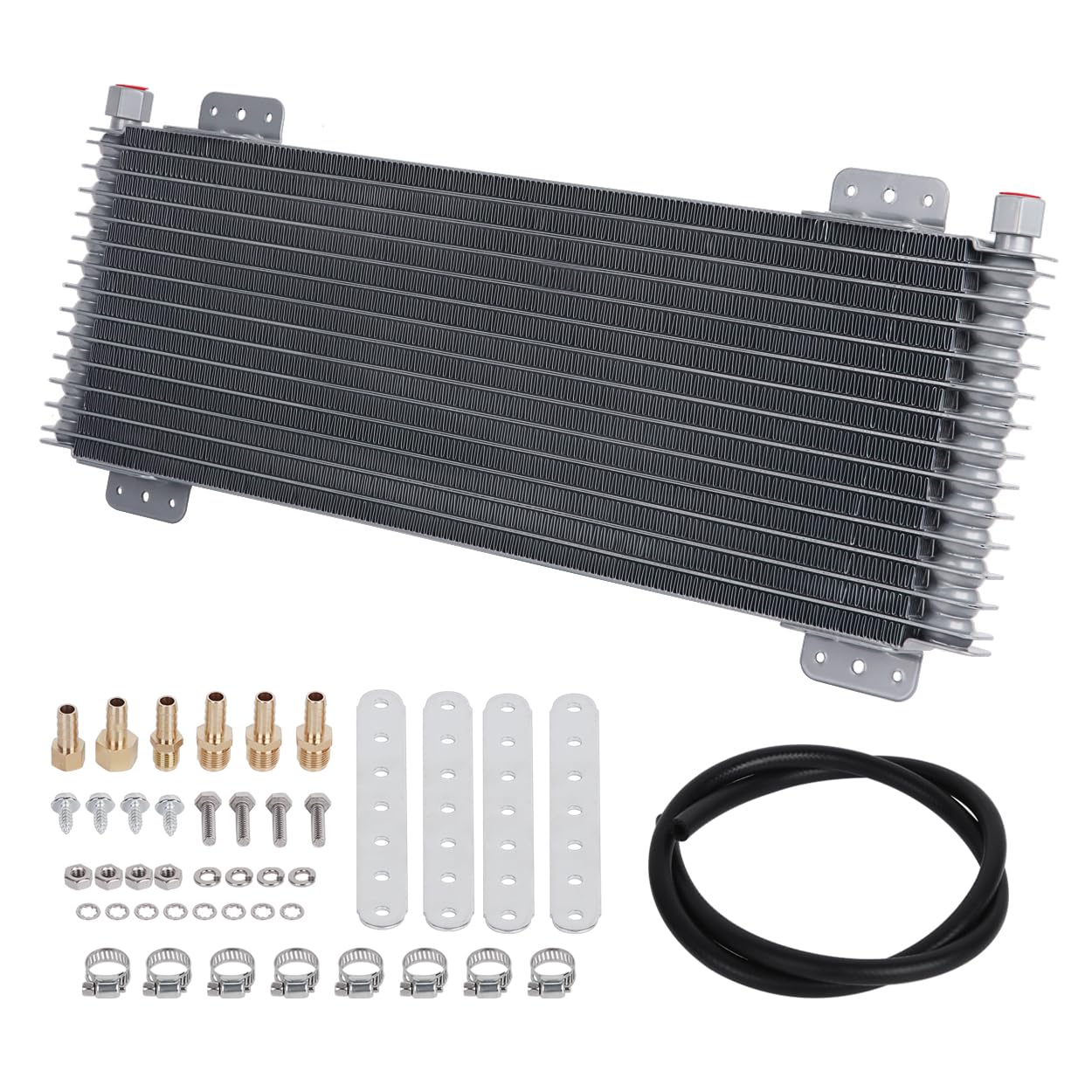 LokoCar Low Pressure Drop Transmission Oil Cooler LPD47391 4739 40,000 GVW with Mounting Hardware Silver