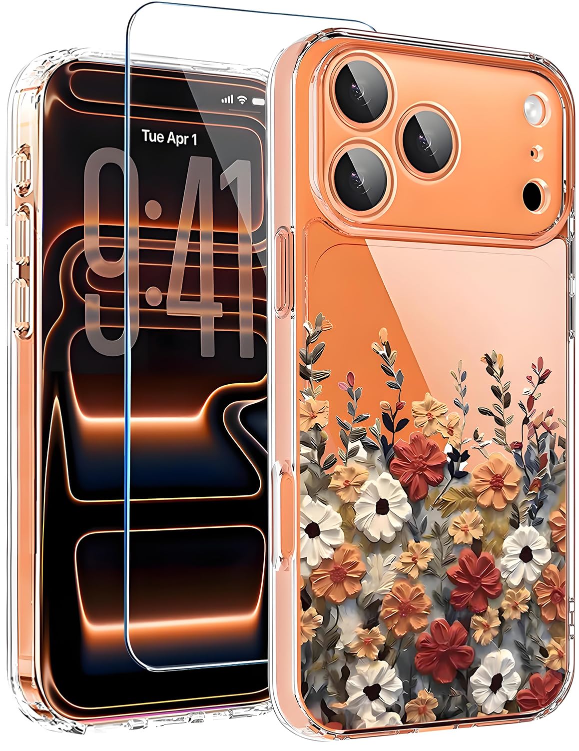 Amazon.com: TXXO for iPhone 17 Pro Max Case Clear Cute Flowers