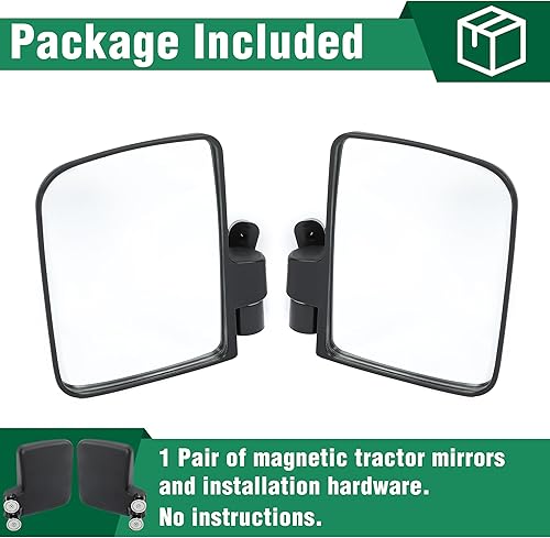 Miniatura 7 de HECASA Espejos laterales magnéticos universales para tractor, compatibles con John Deere, Kubota, Kioti, Mahindra, espejos magnéticos fuertes,