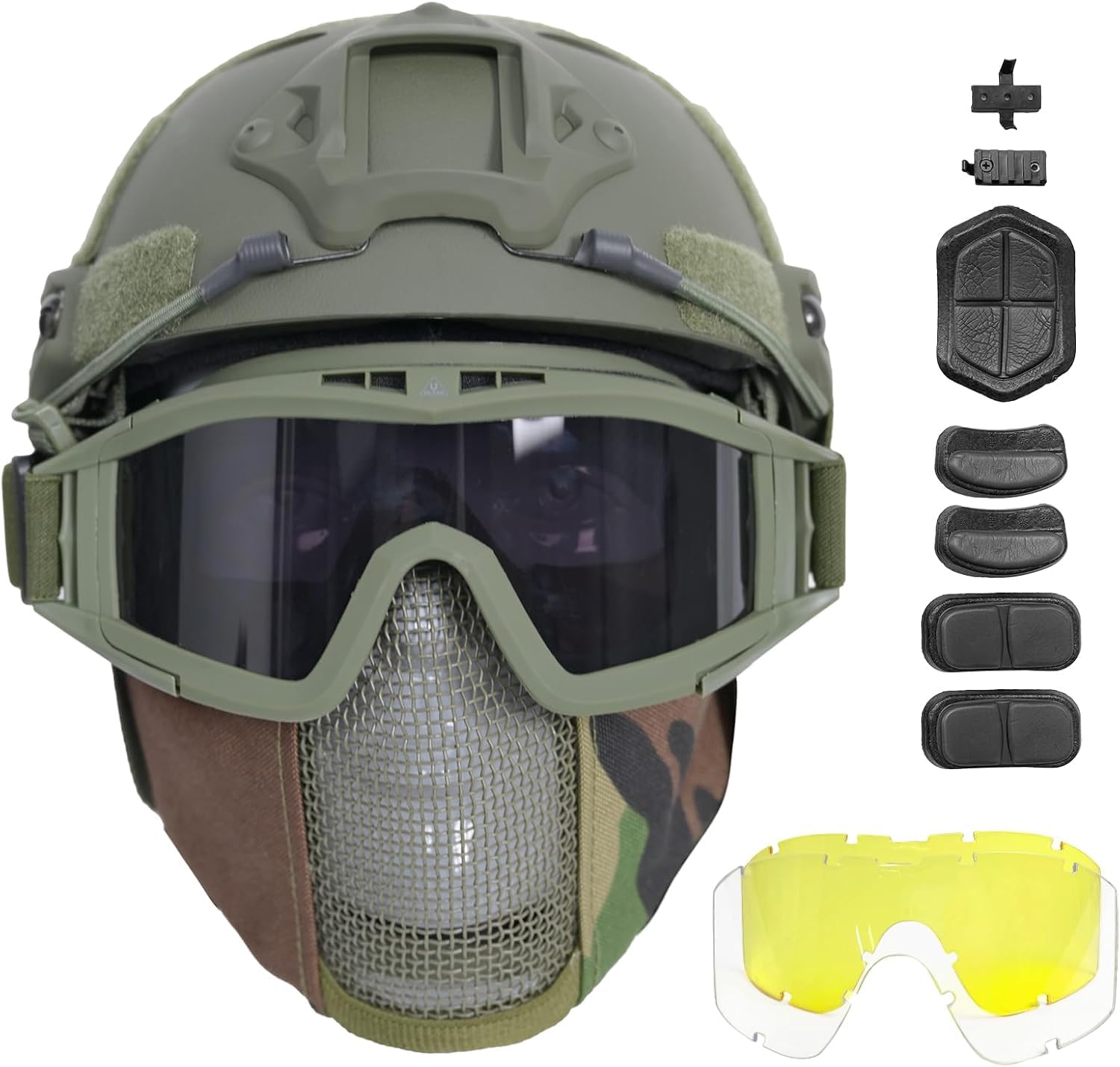 Photo 1 of ULTAC Airsoft Helmet with Full Face Protection, Tactical Airsoft Mask, Compatible with Goggles & Accessories, Ideal for Paintball & Outdoor Games