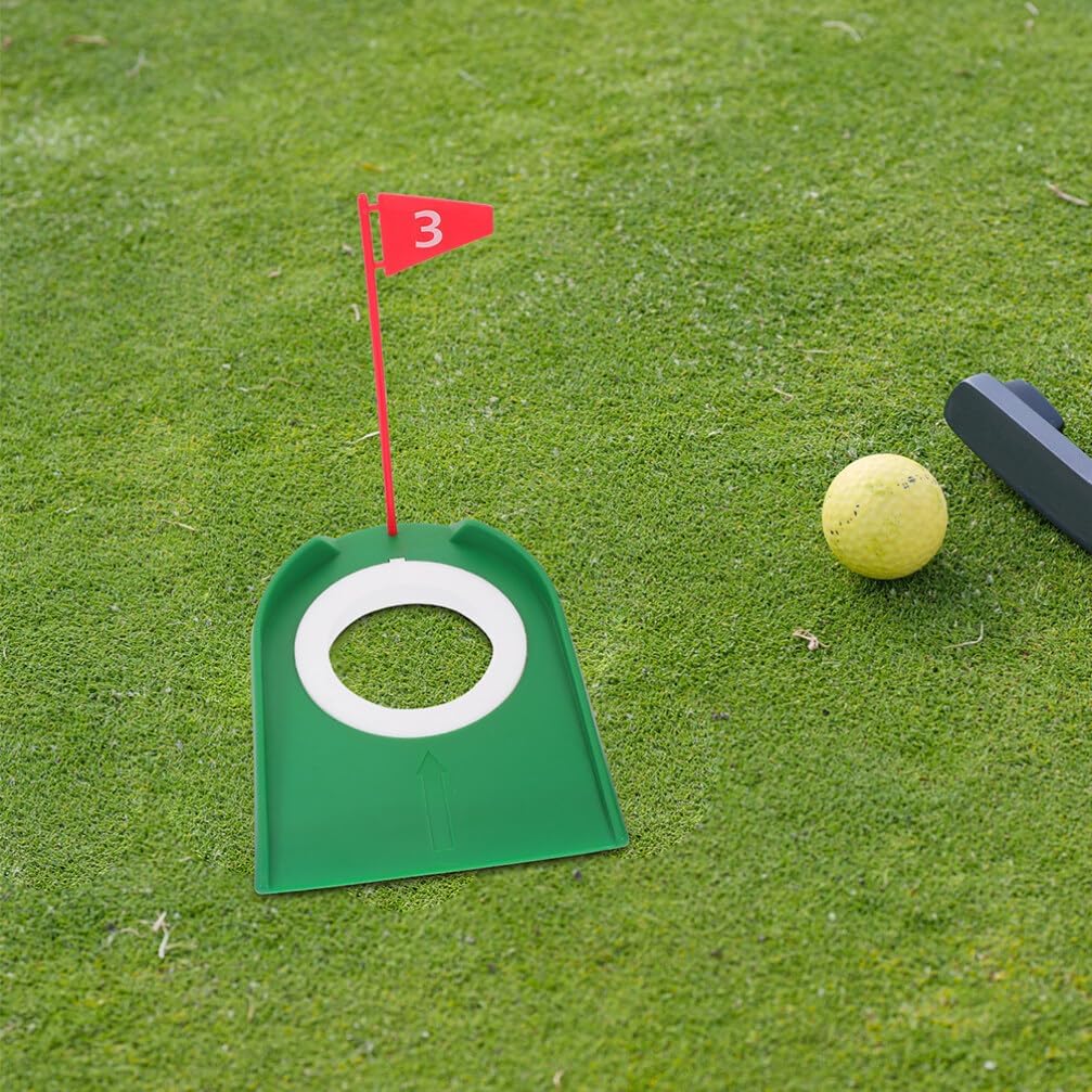 HANABASS 9pcs Golf Putting Cup Flags Portable Golf Training Aid for Indoor and Outdoor Practice Improve Your Putting Accuracy and Skills