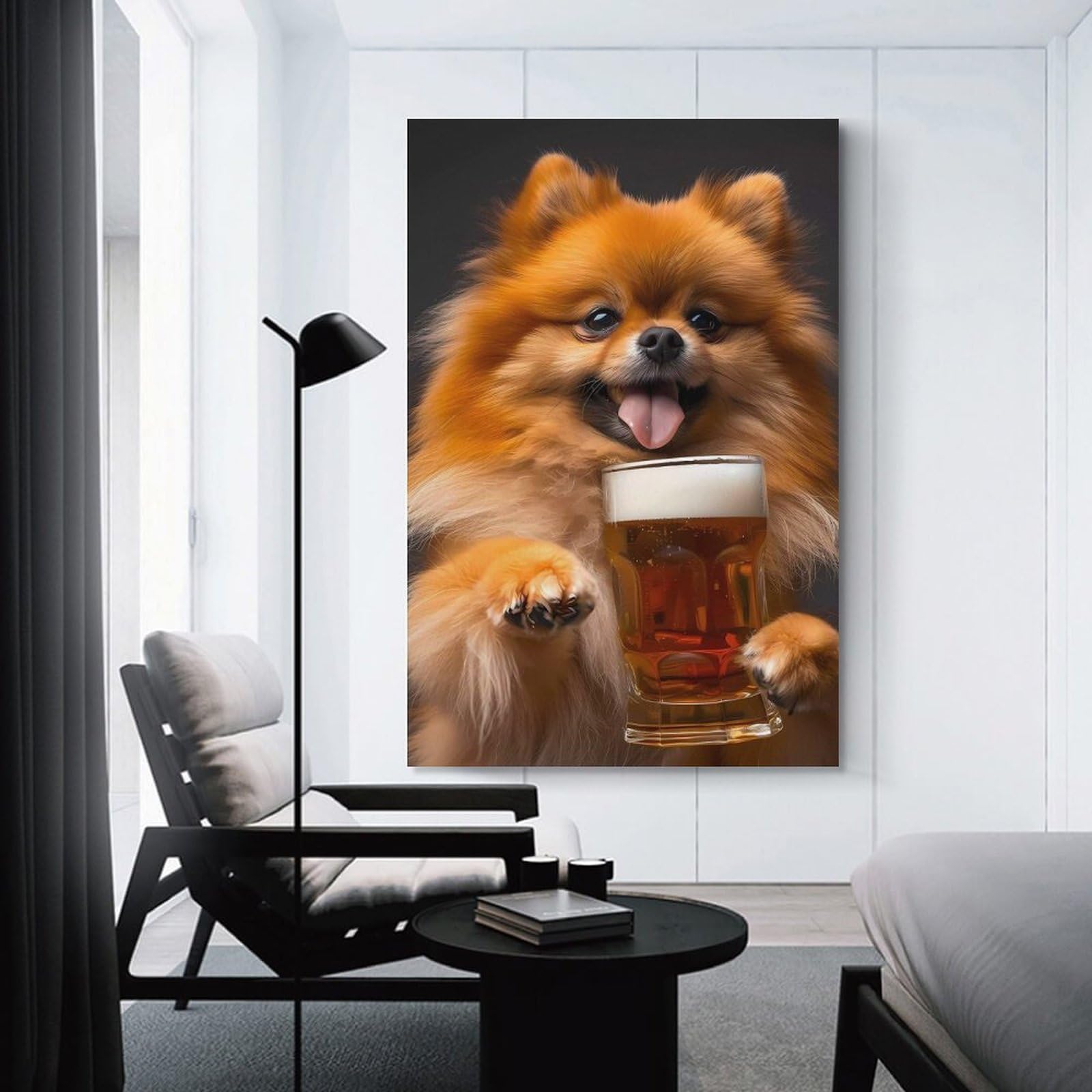 Junmoney Home Decor Wall Art Pomerian Beer, 24x36inch(60x90cm), for Workspace Walls, Study Corners Or Bedrooms, A Smart Decor Choice for Study Walls